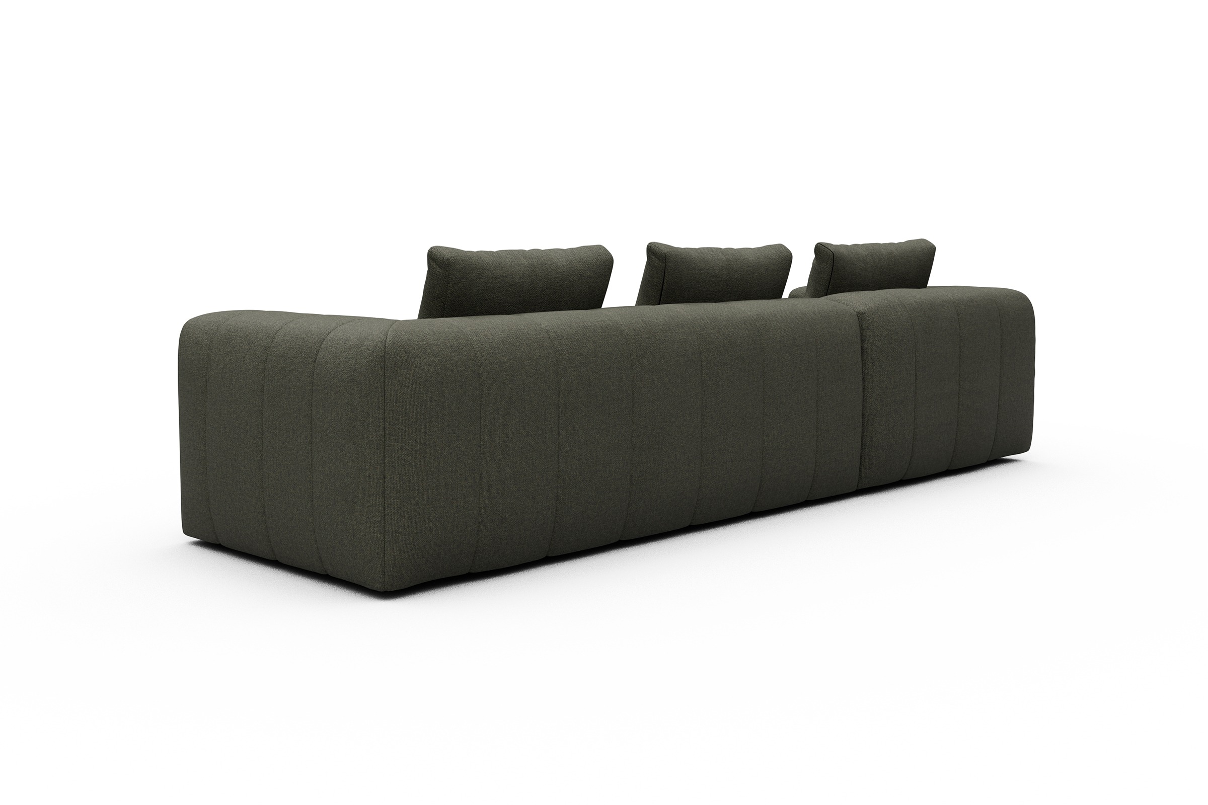 Ecksofa Hugo 2,5-Sitzer Armlehne rechts mit Chaiselongue Sama-Winter-Moss