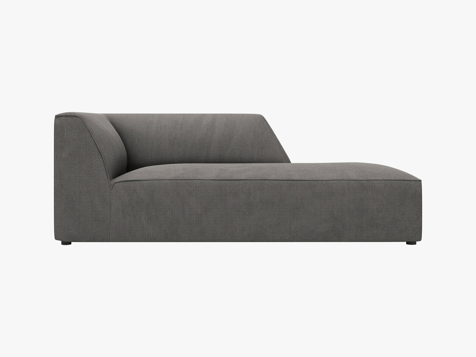 Micadoni Recamiere Ruby 1-Sitzer Rechts Kord Scala Dunkelgrau