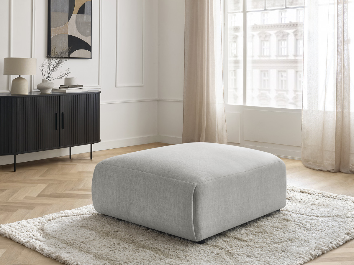 Bobochic Jana Pouf 94 × 114 cm Samt Hellgrau