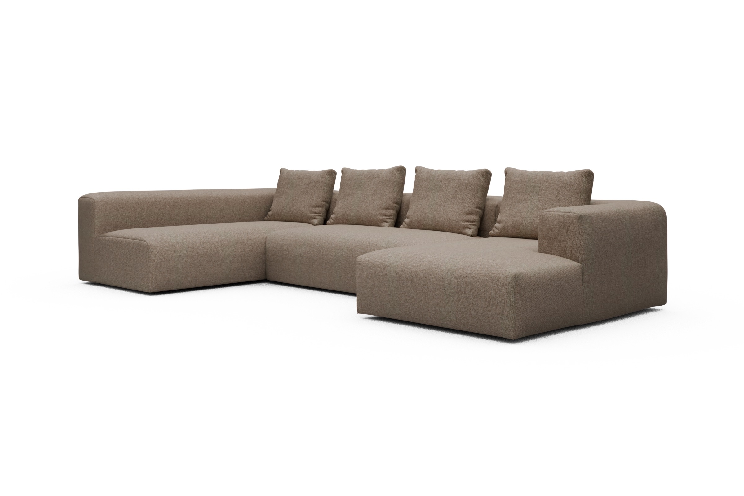 Wohnlandschaft Fred Chaiselongue rechts mit 2-Sitzer und lange Armlehne links Sama-Antelope