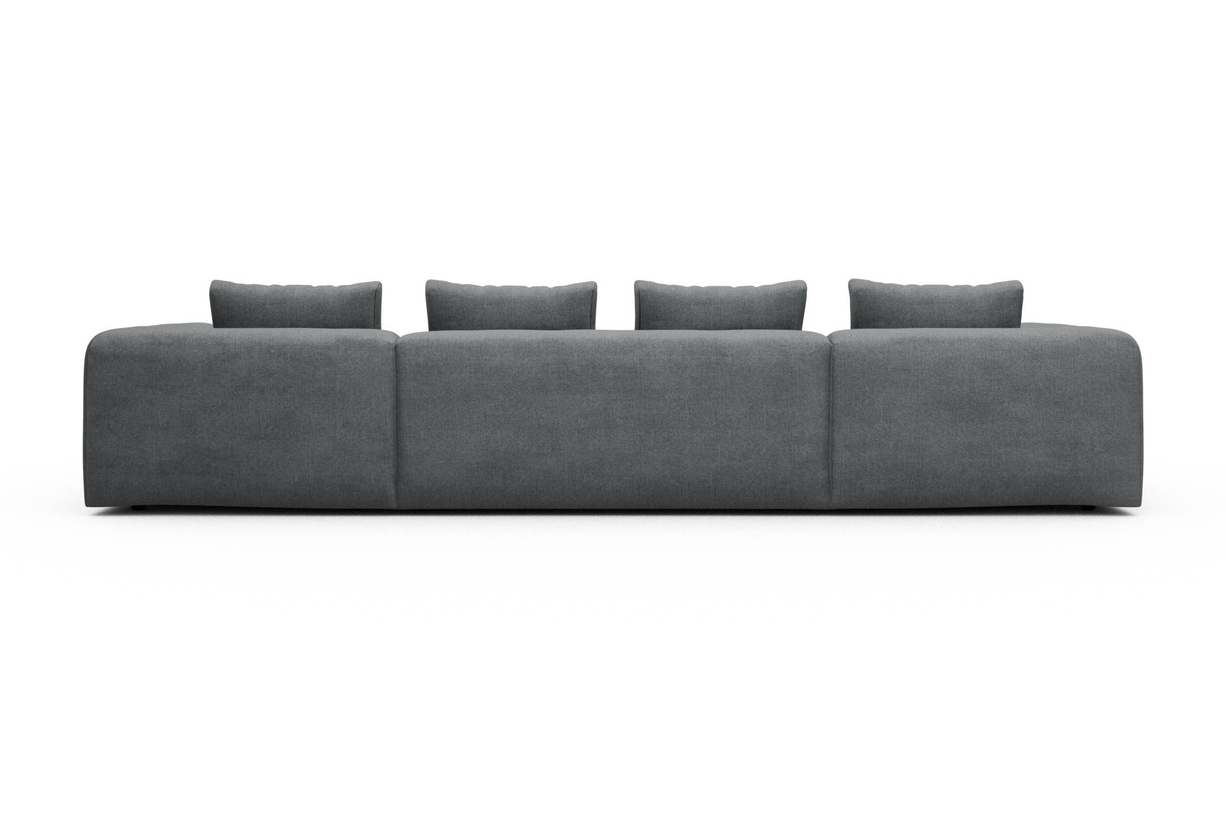 Wohnlandschaft Fred mit 2-Sitzer und Chaiselongue beidseitig Casone-Gravel-Grey