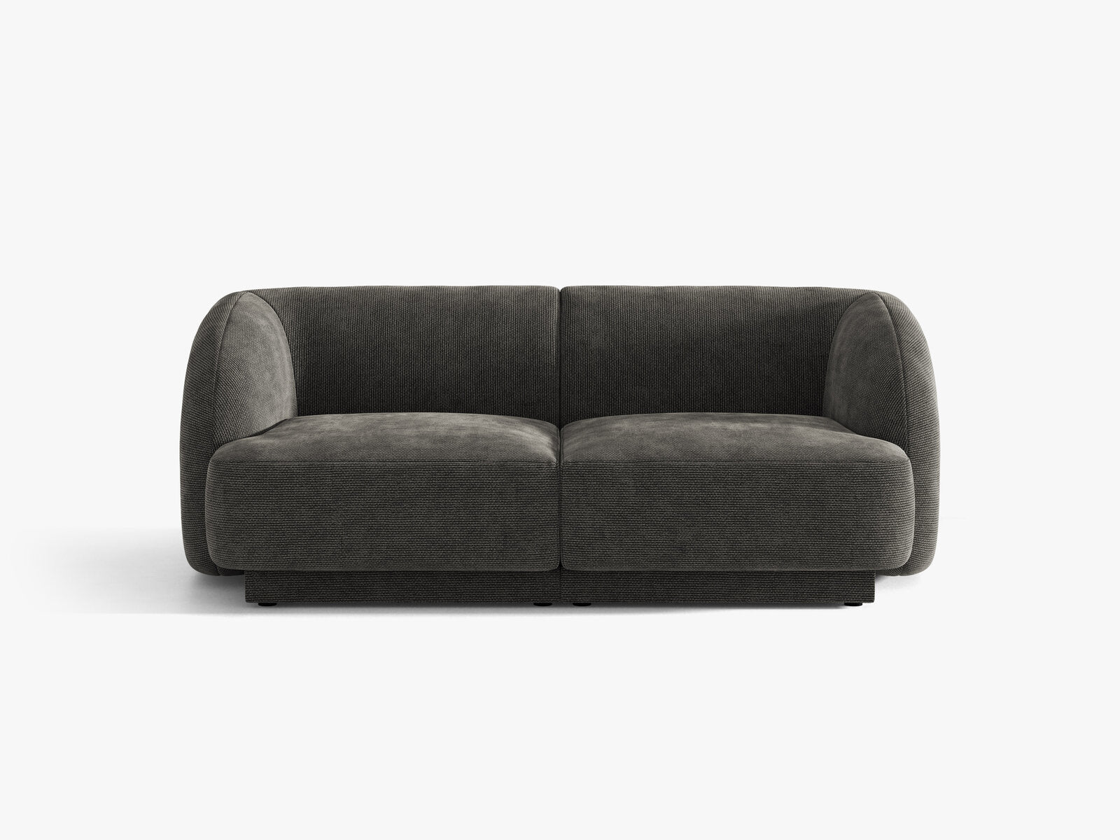Micadoni Sofa Miley 2-Sitzer Chenille Eden Dunkelgrau
