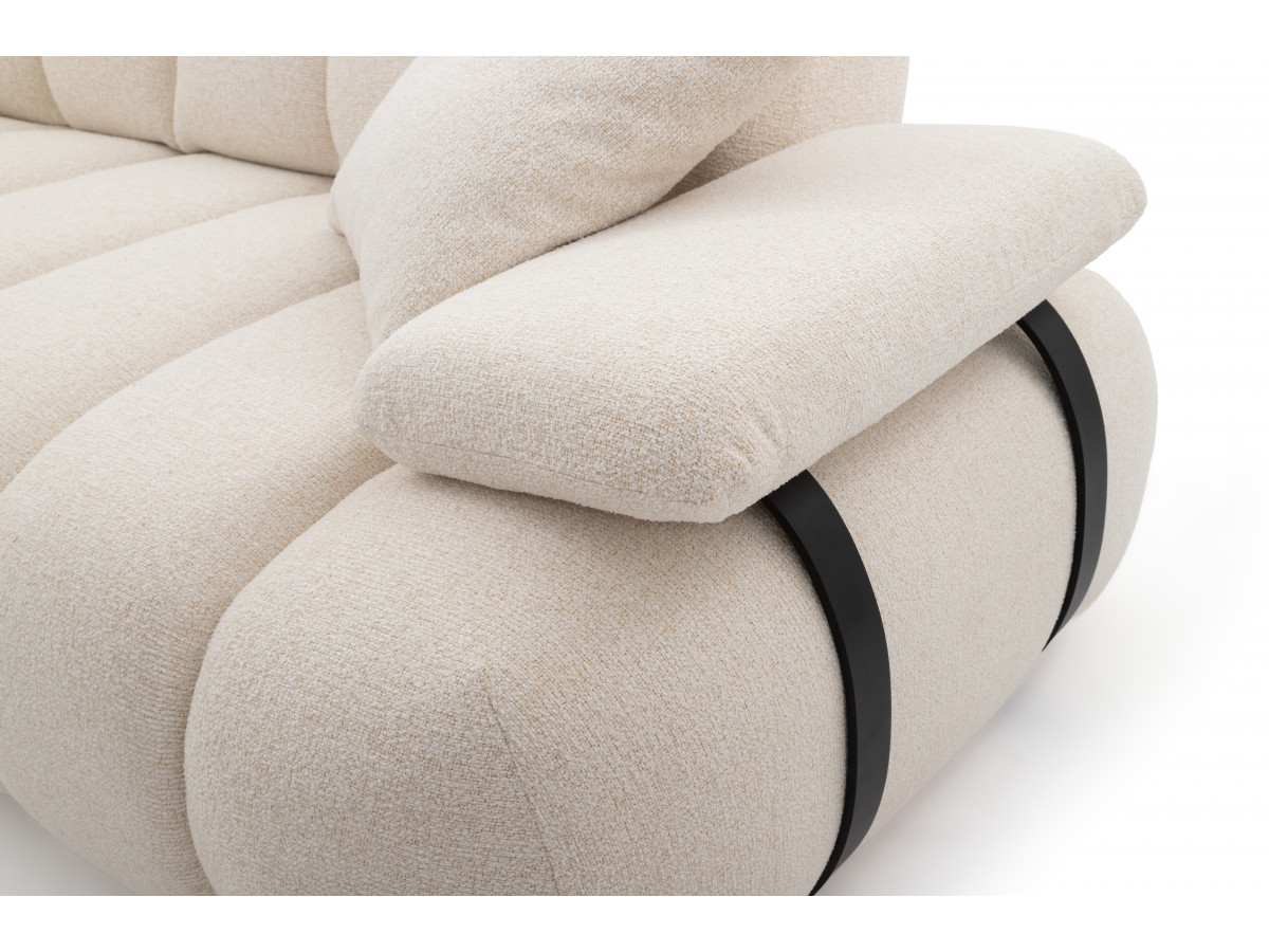 Bobochic Rivoli Sofa 4-Sitzer Melange-Stoff Beige