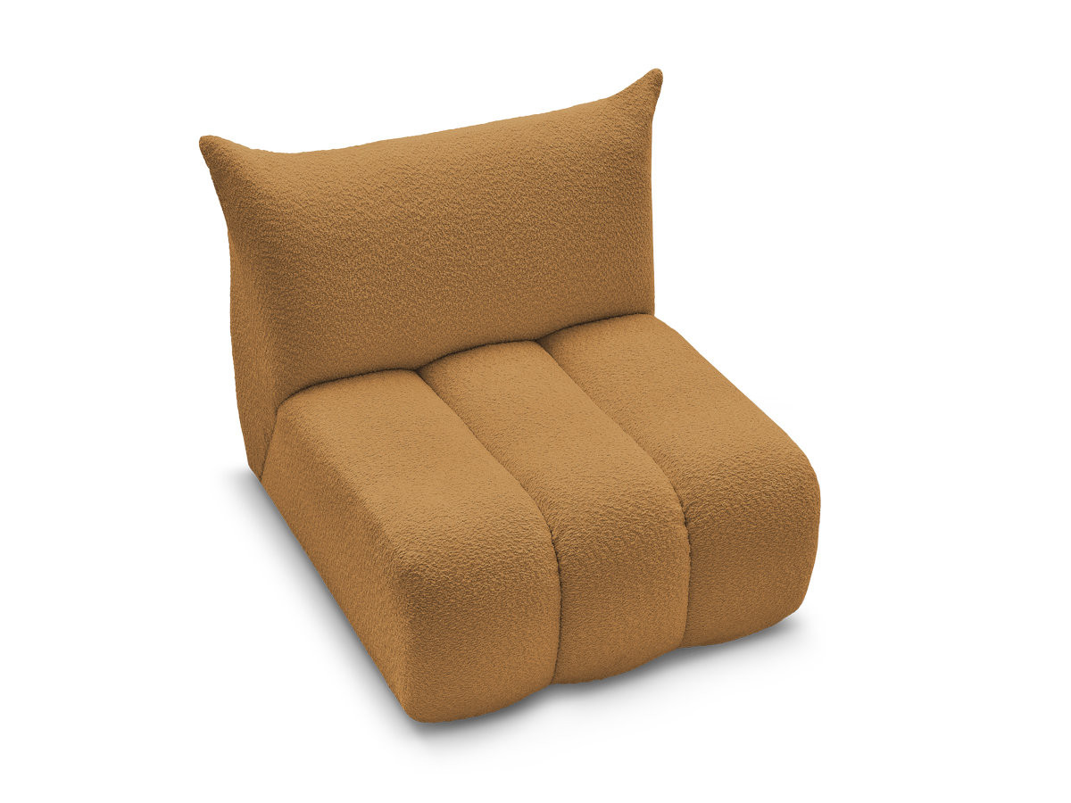 Bobochic Azra Sofamodul 1-Sitzer 90 × 112 cm Bouclé-Stoff Gelb