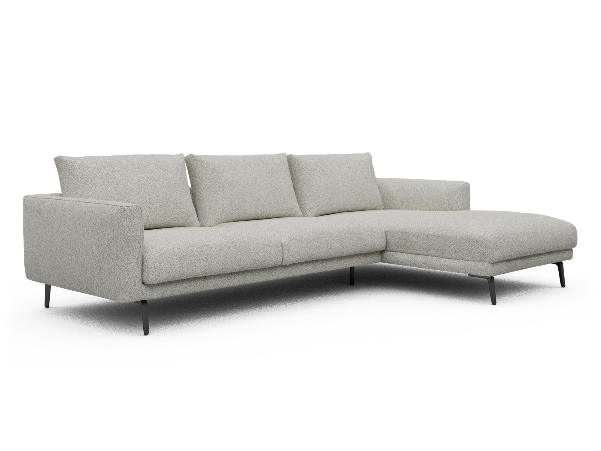 Skandi Home Ecksofa Karl Chaiselongue rechts mit 2,5-Sitzer Vanora-Warm-Sand moebelfaktor