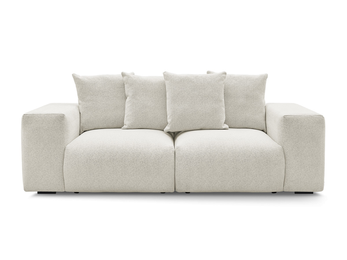 Bobochic Voltaire Sofa 3-Sitzer 248 × 100 cm Melange-Stoff Weiß