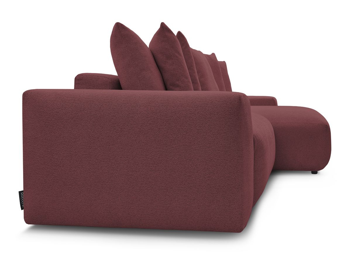 Bobochic Voltaire Ecksofa mit Schlaffunktion und Bettkasten Melange-Stoff Rot