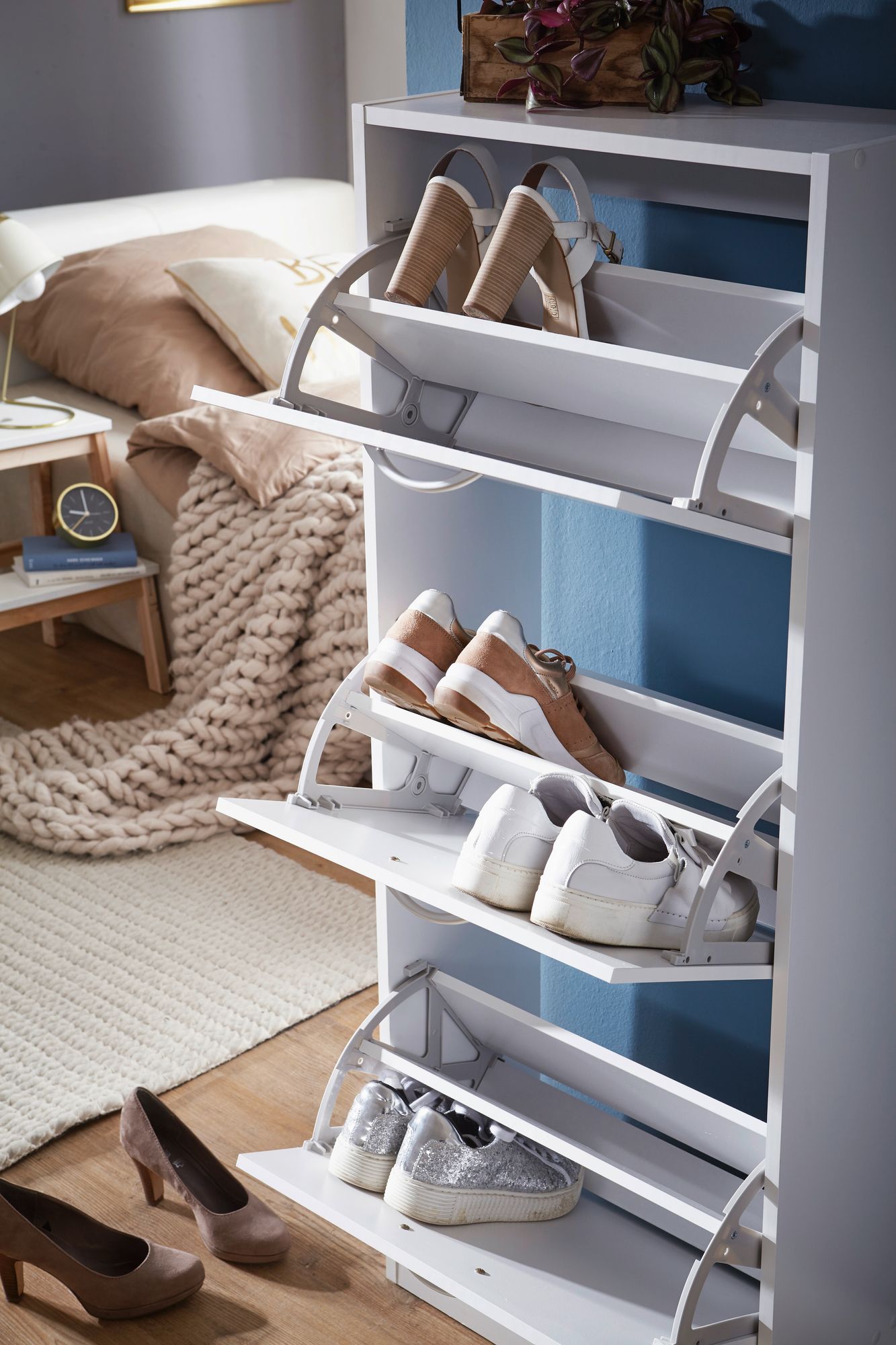 Schuhschrank Osteroy Weiß 50 × 24 × 125 cm