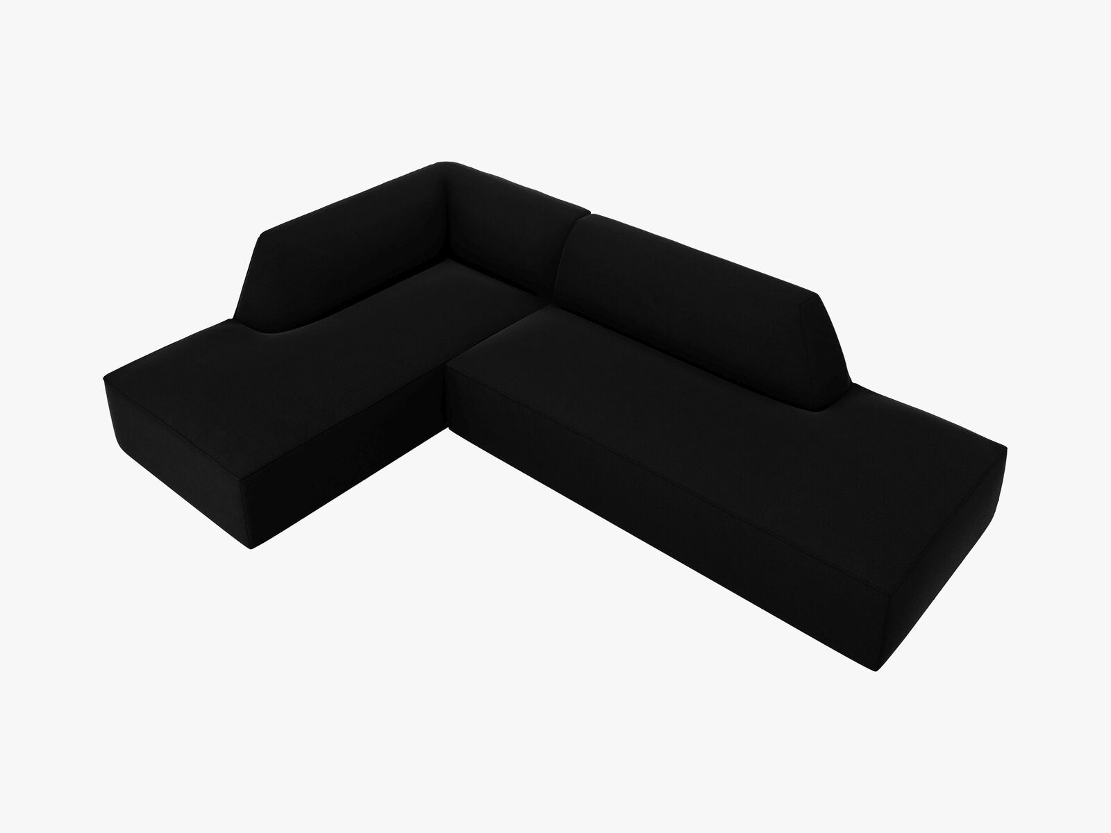 Micadoni Ecksofa Ruby 4-Sitzer Links Samt Salvador Schwarz