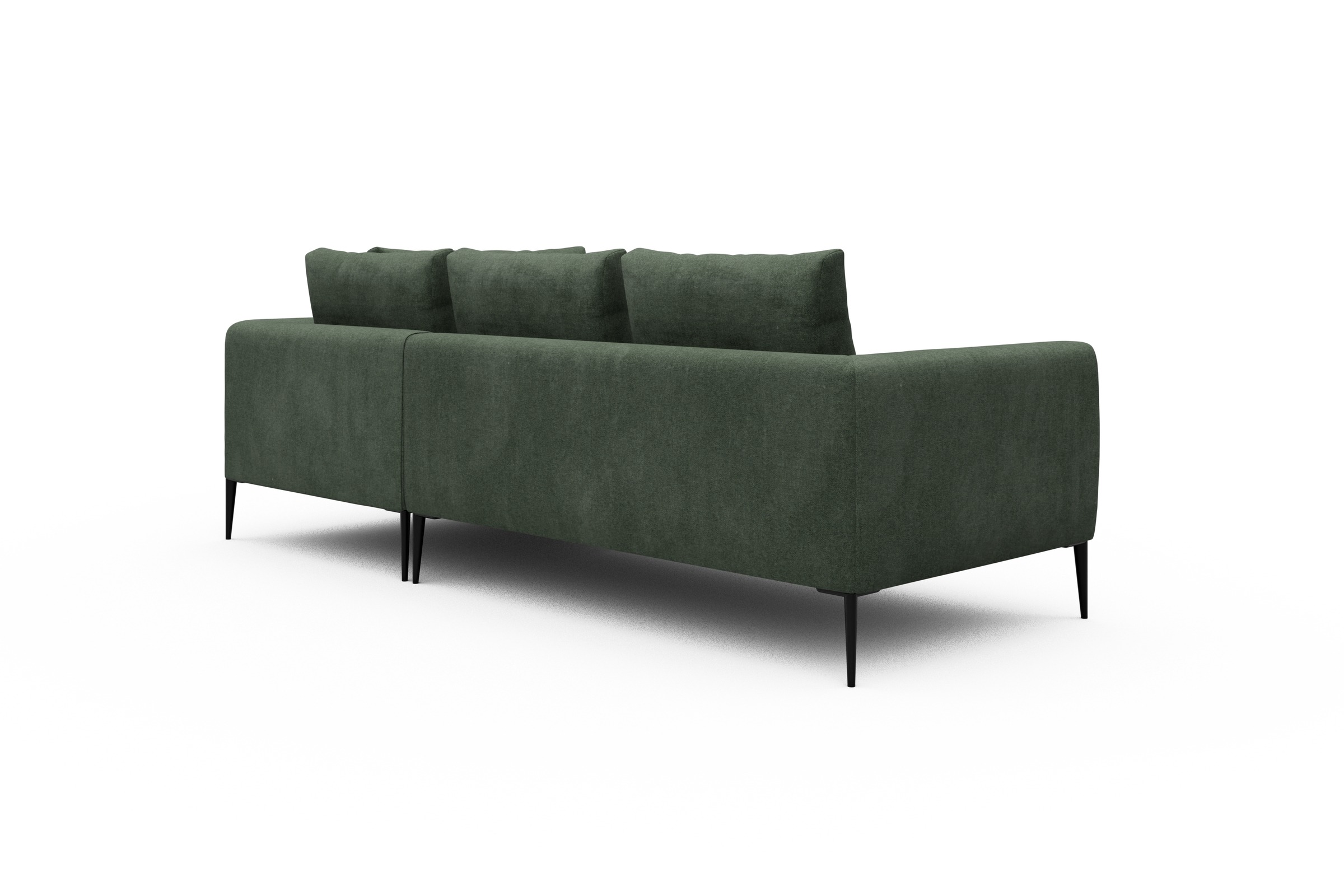 Ecksofa Paul Relax-Ecke rechts mit 2-Sitzer Casone-Forest-Green
