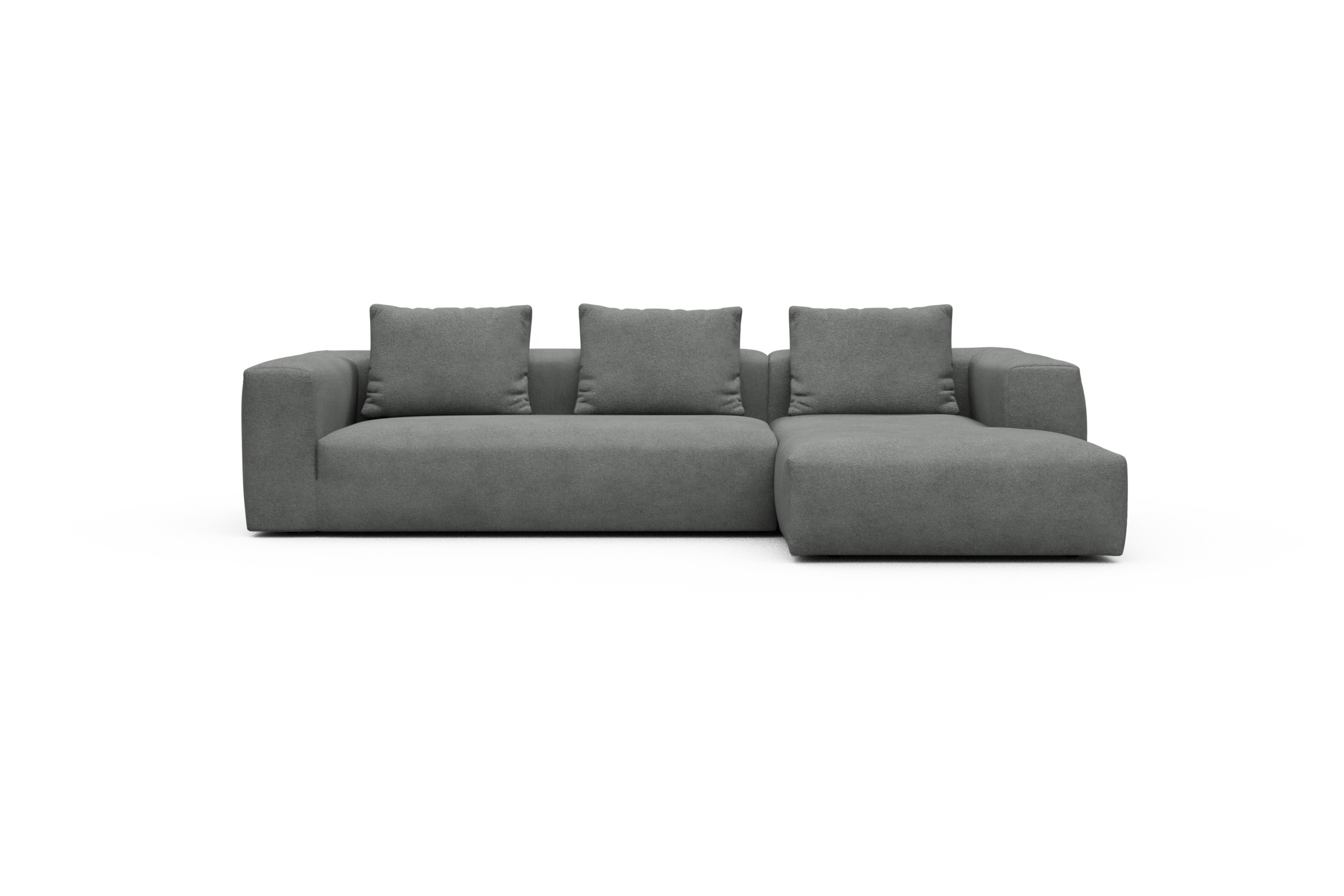 Skandi Home Ecksofa Fred Chaiselongue rechts mit 2,5-Sitzer Boucle-Ash-Grey moebelfaktor
