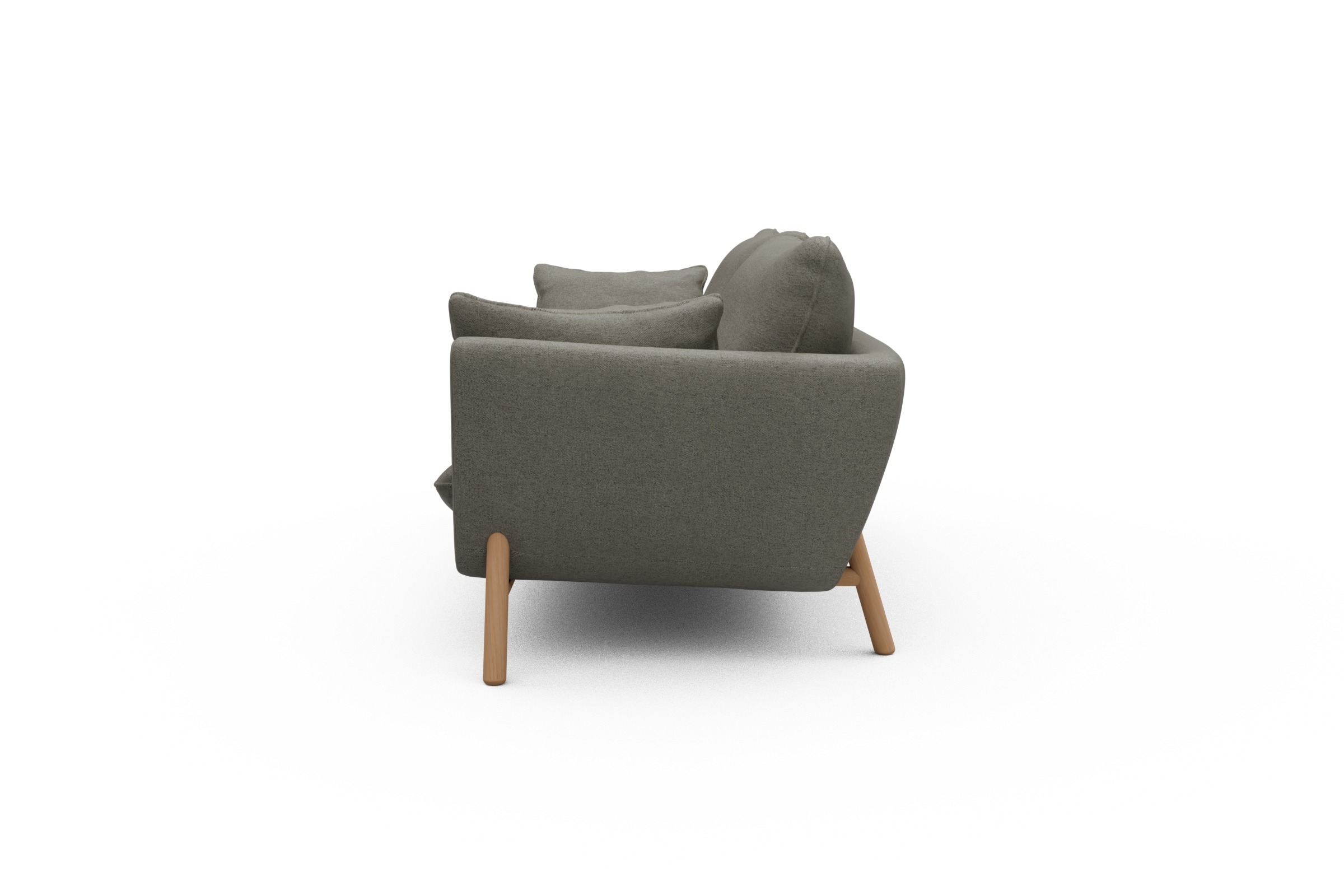 Sofa Emil 3-Sitzer Beinfarbe Eiche Natur Denari-Warm-Grey