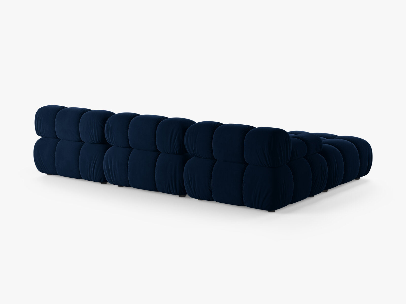 Micadoni Modulares Sofa Bellis 4-Sitzer mit flachem Modul Samt Bluvel Königsblau