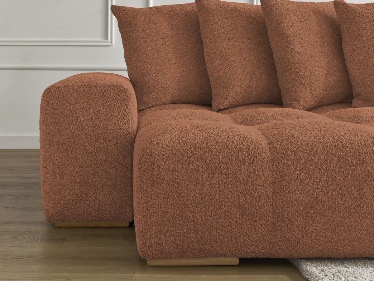 Bobochic Anakin Wohnlandschaft, 10 Kissen Bouclé-Stoff Orange