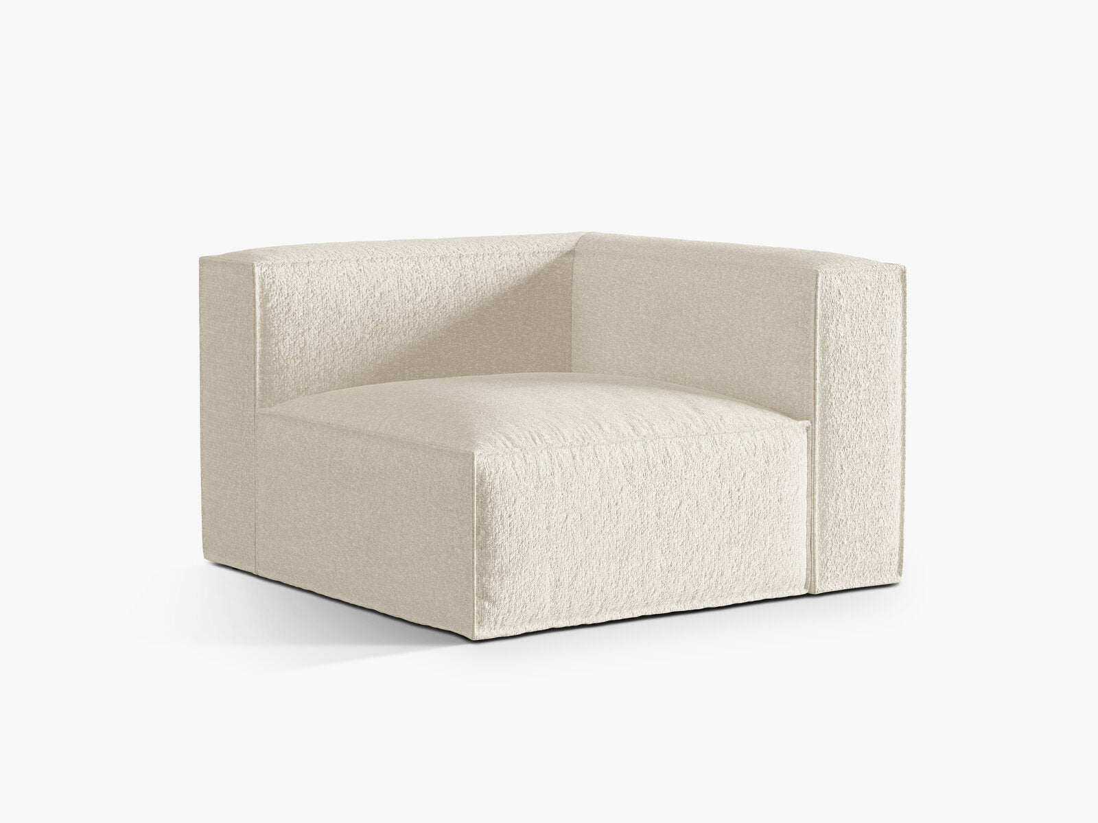 Micadoni Eckmodul Nuria 1-Sitzer Boucle Elfenbein