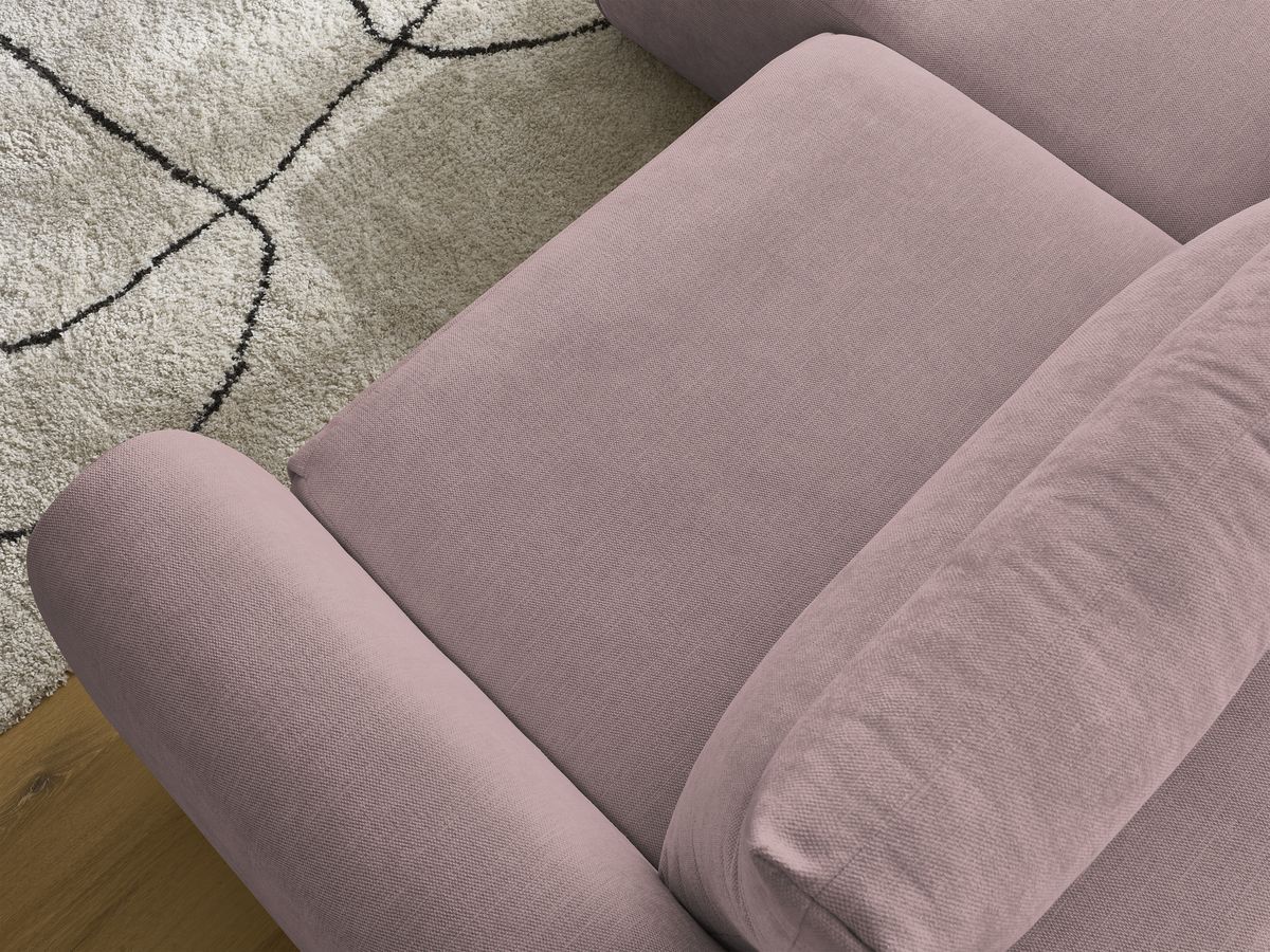 Bobochic Aden Ecksofa 246 × 152 cm Stoff Rosa Ecke links
