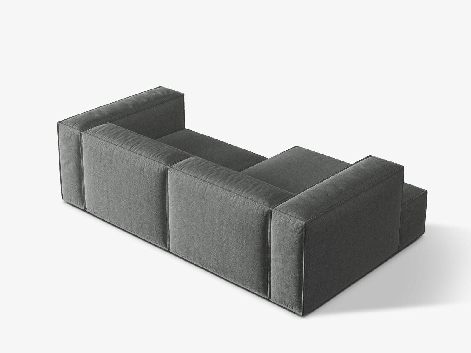Micadoni Ecksofa Nuria 3-Sitzer Links Strukturierter Stoff Grau