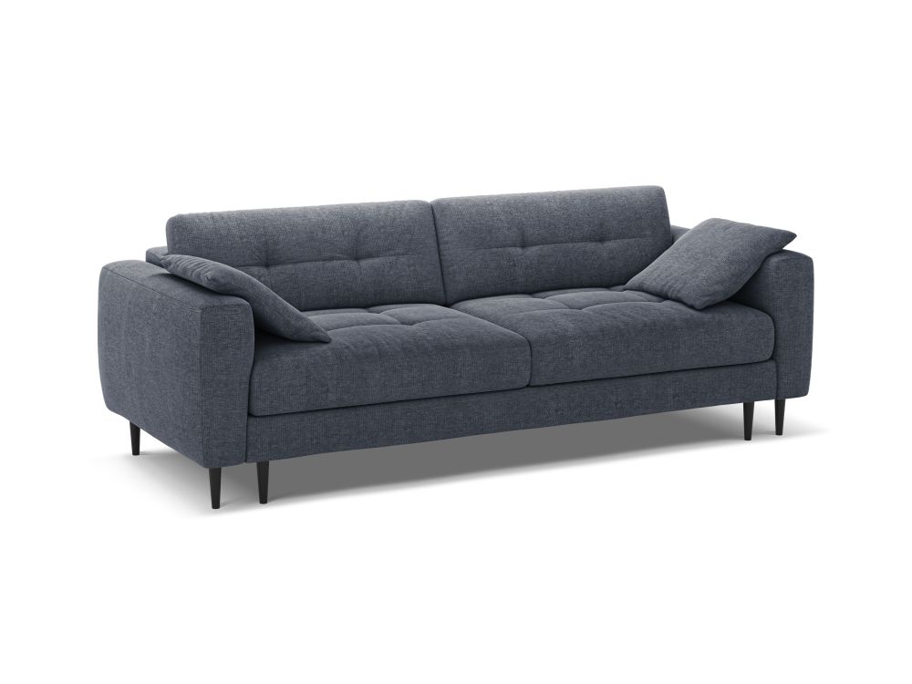 Cosmopolitan Design Schlafsofa Lazio 3-Sitzer Strukturierter Stoff Sorella Dunkelblau