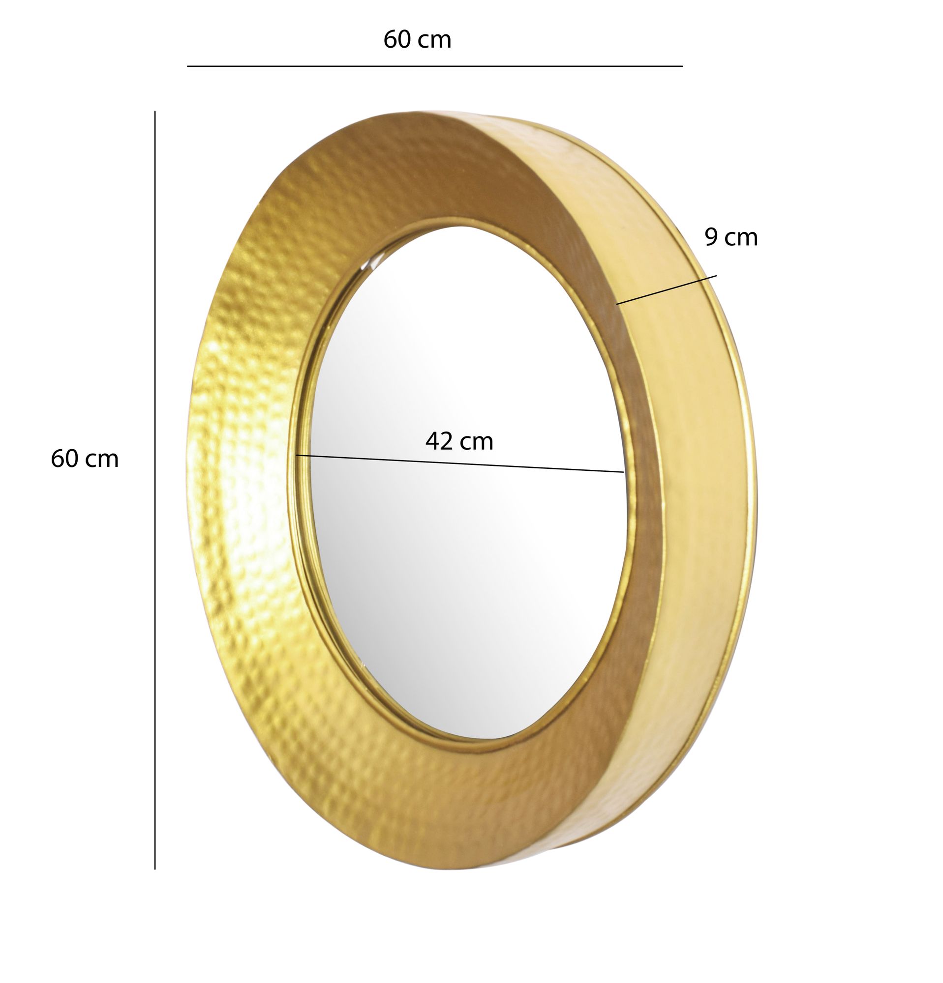 Wandspiegel Heidal Gold Ø 60 cm