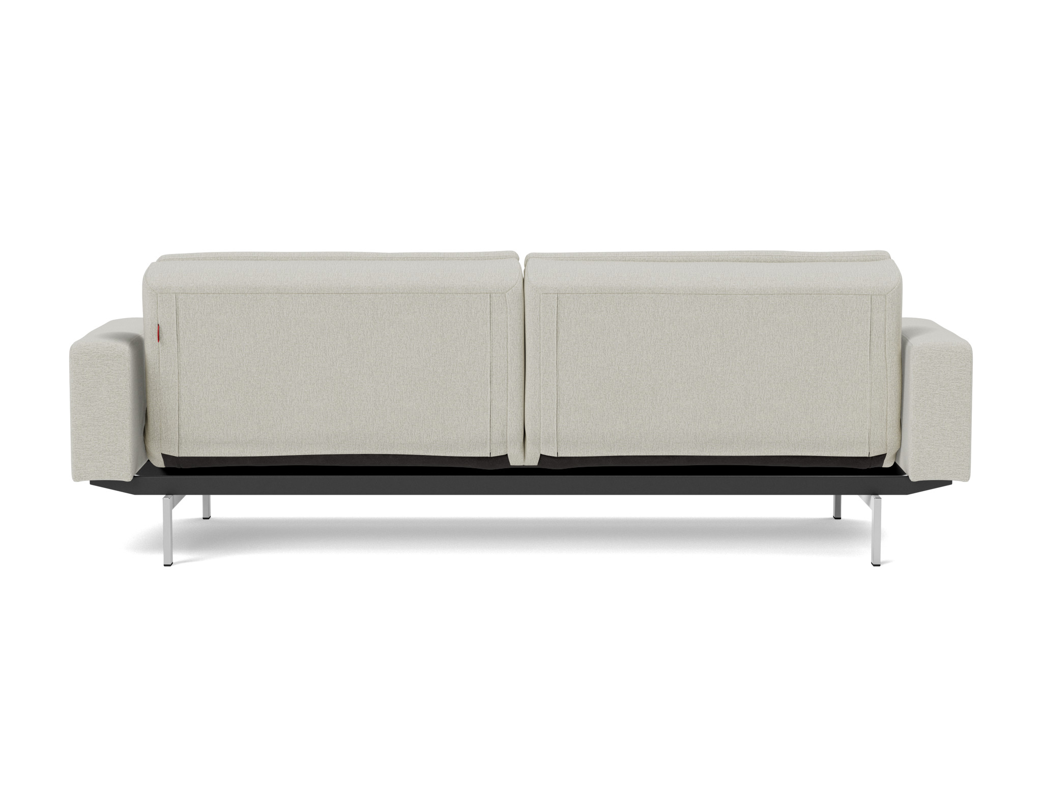 Schlafsofa Dublexo mit Armlehnen Flachgewebe Mixed Dance 527-Natural Beine Chrom