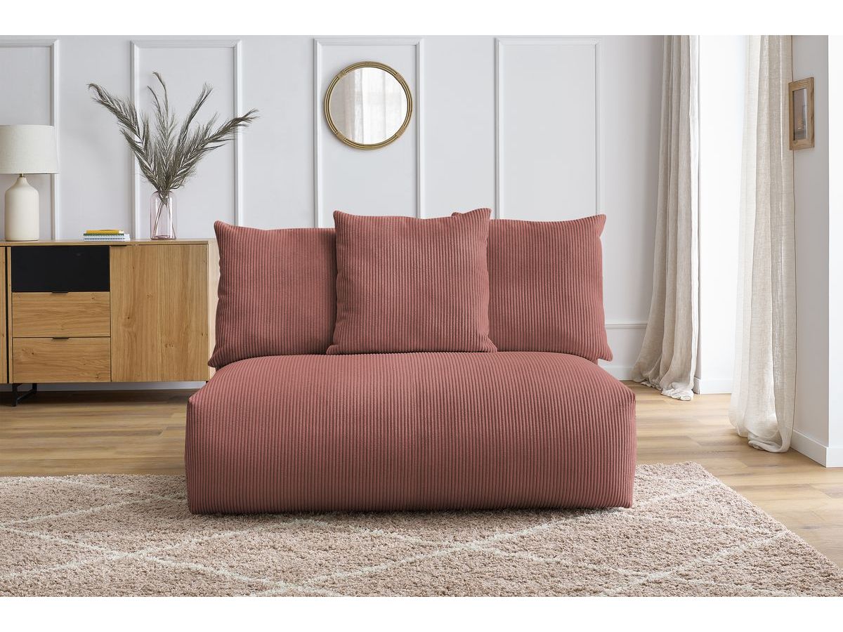 Bobochic Voltaire Sofamodul 2-Sitzer 142 × 100 cm Cordsamt Rosa