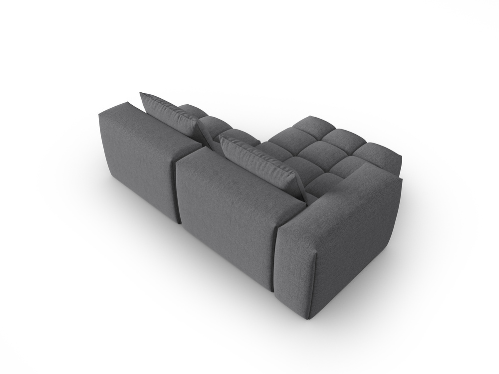 Cosmopolitan Design Ecksofa Verona 3-Sitzer offen Strukturierter Stoff Sorella Grau Links