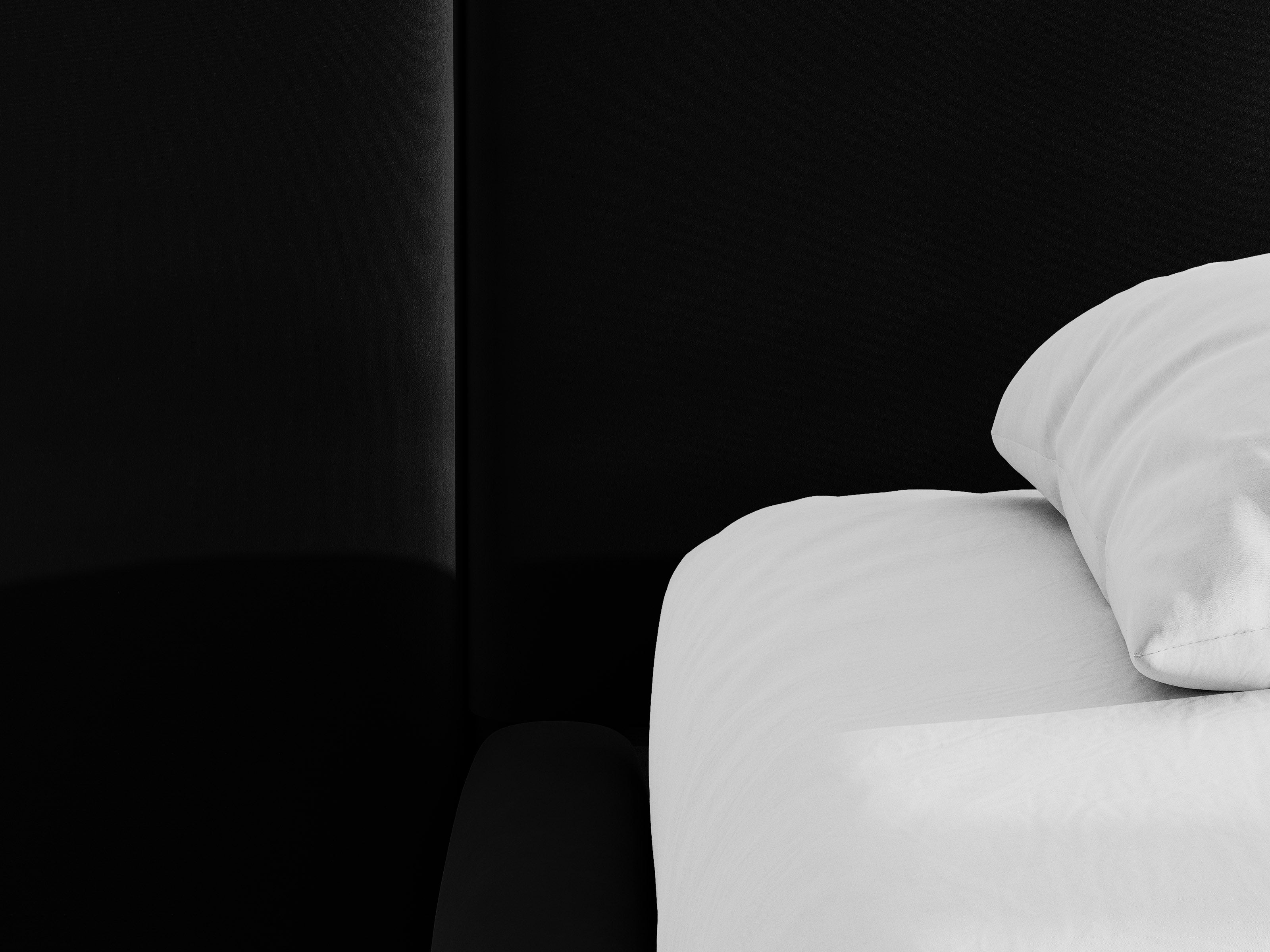 Micadoni Stauraumbett mit breitem Kopfteil Saga Samt Magic Velvet Schwarz 140x200