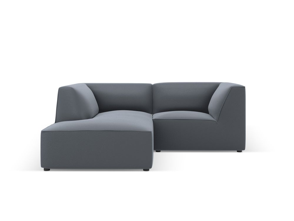 Cosmopolitan Design Ecksofa Siena 3-Sitzer Kunstleder Pacifico Dunkelblau Links