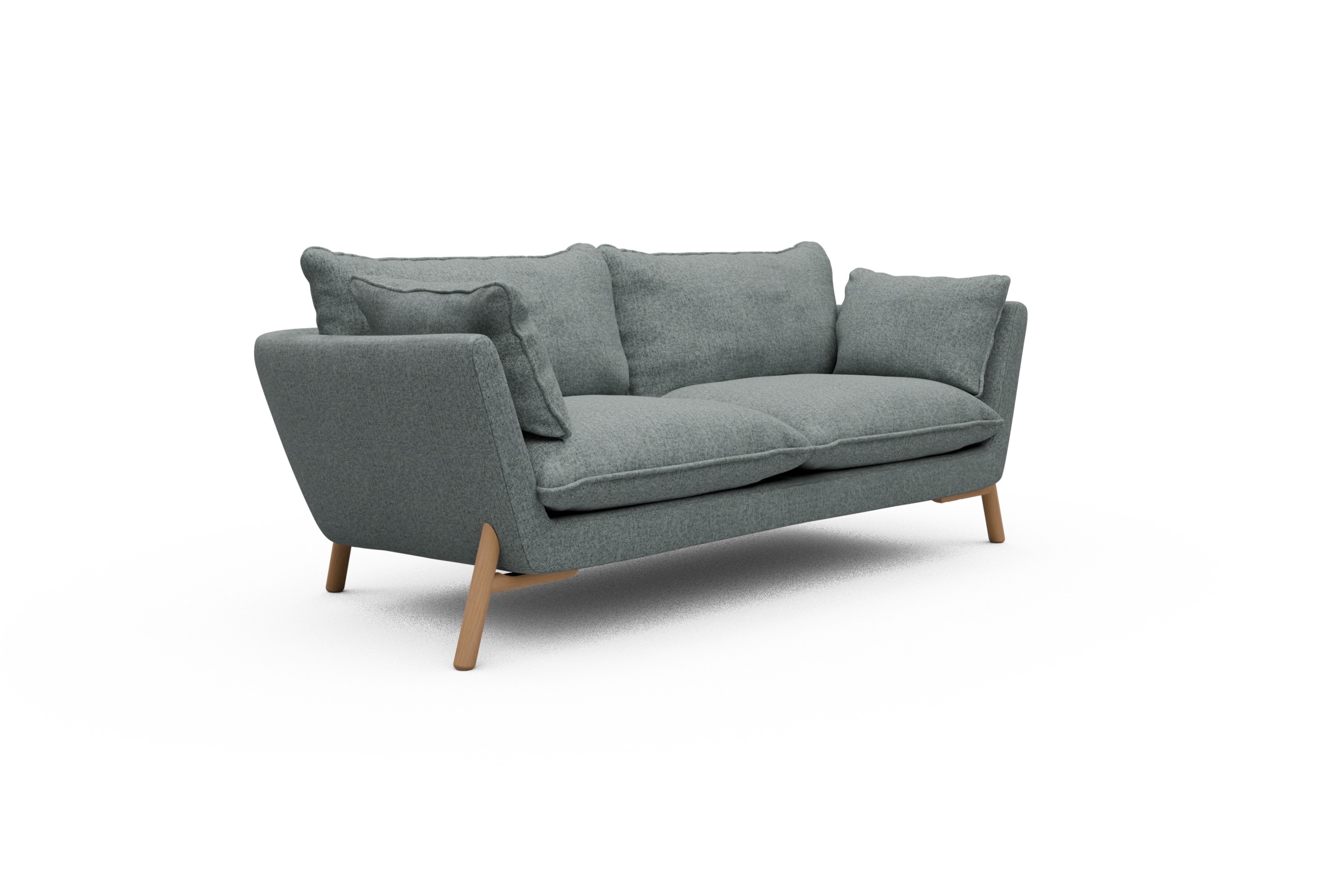 Sofa Emil PREMIUM 2-Sitzer Beinfarbe Eiche Natur Casone-Light-Mixed-Green