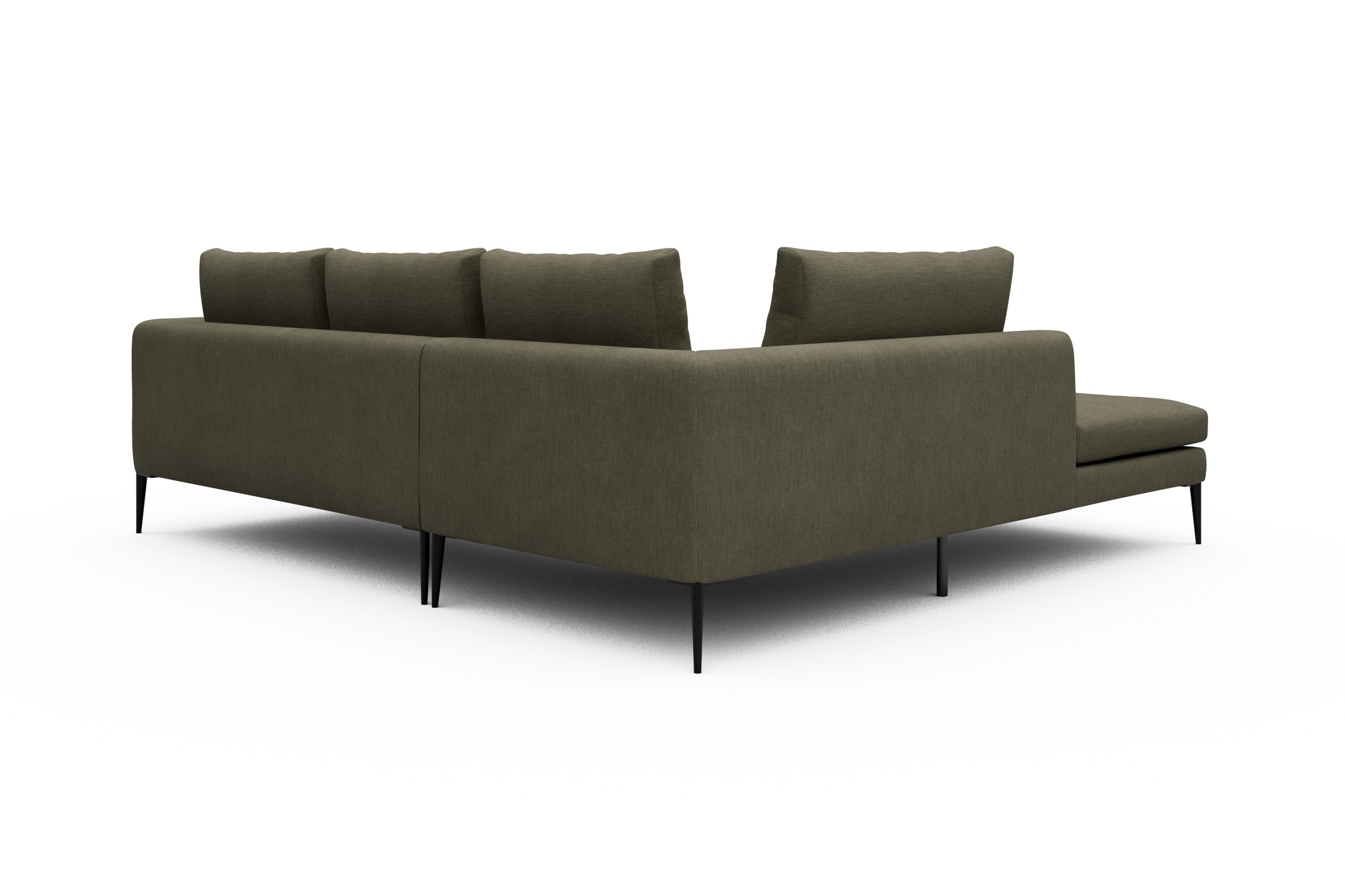 Ecksofa Paul Relax-Ecke links mit 2-Sitzer Vivus-Dusty-Olive