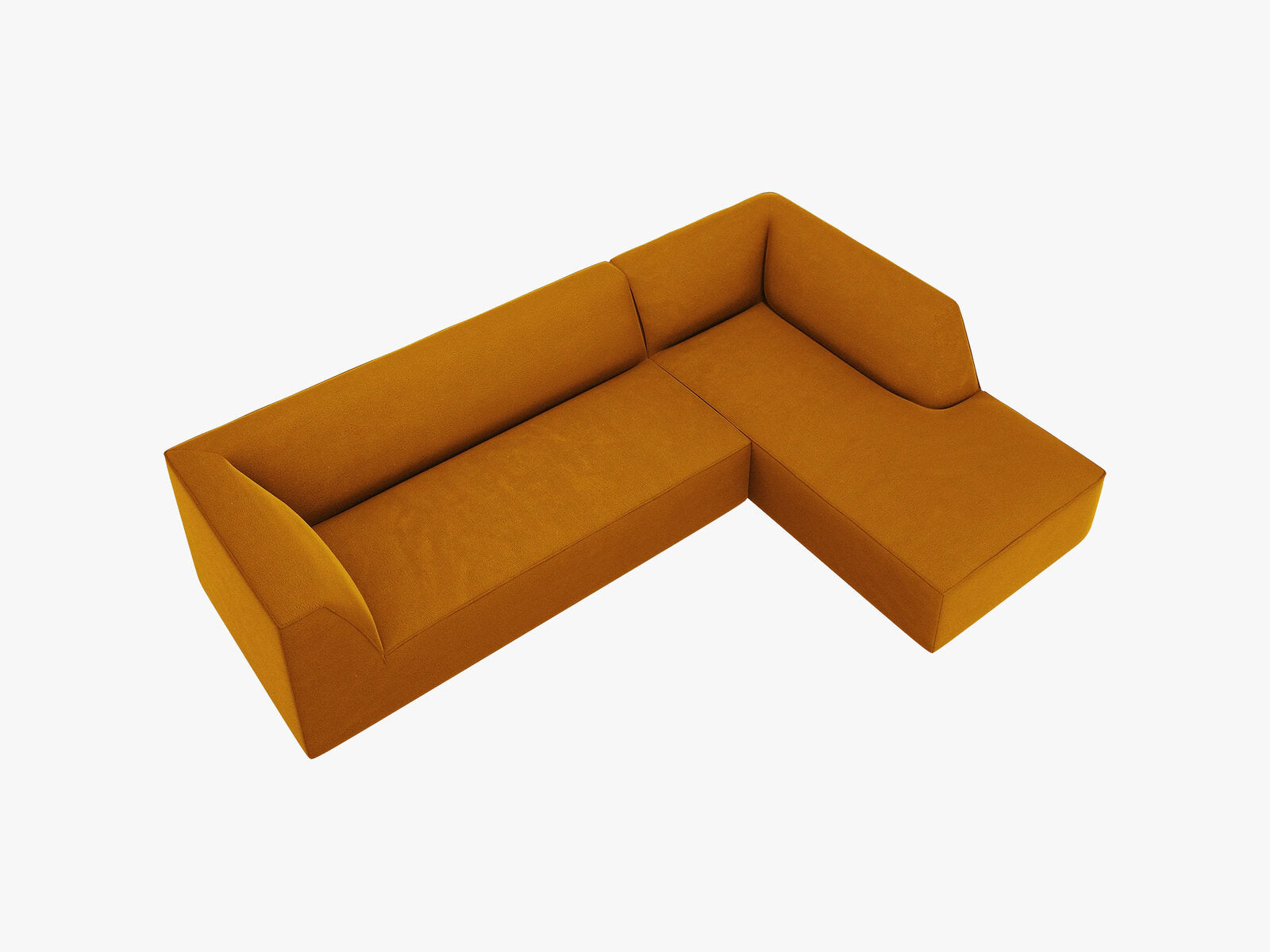 Micadoni 4-Sitzer Modular Sofa Ruby Rechts Samt Salvador Gelb