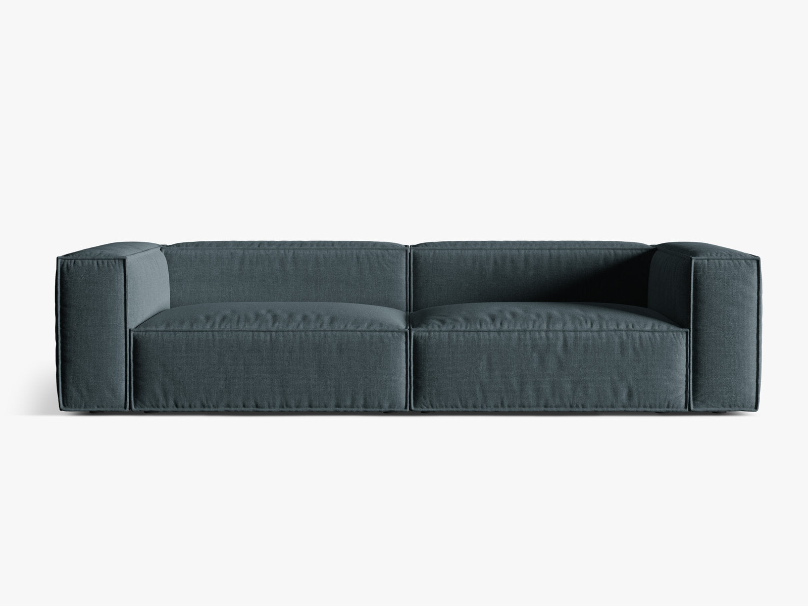 Micadoni Sofa Nuria 5-Sitzer Strukturierter Stoff Dunkel Petrol