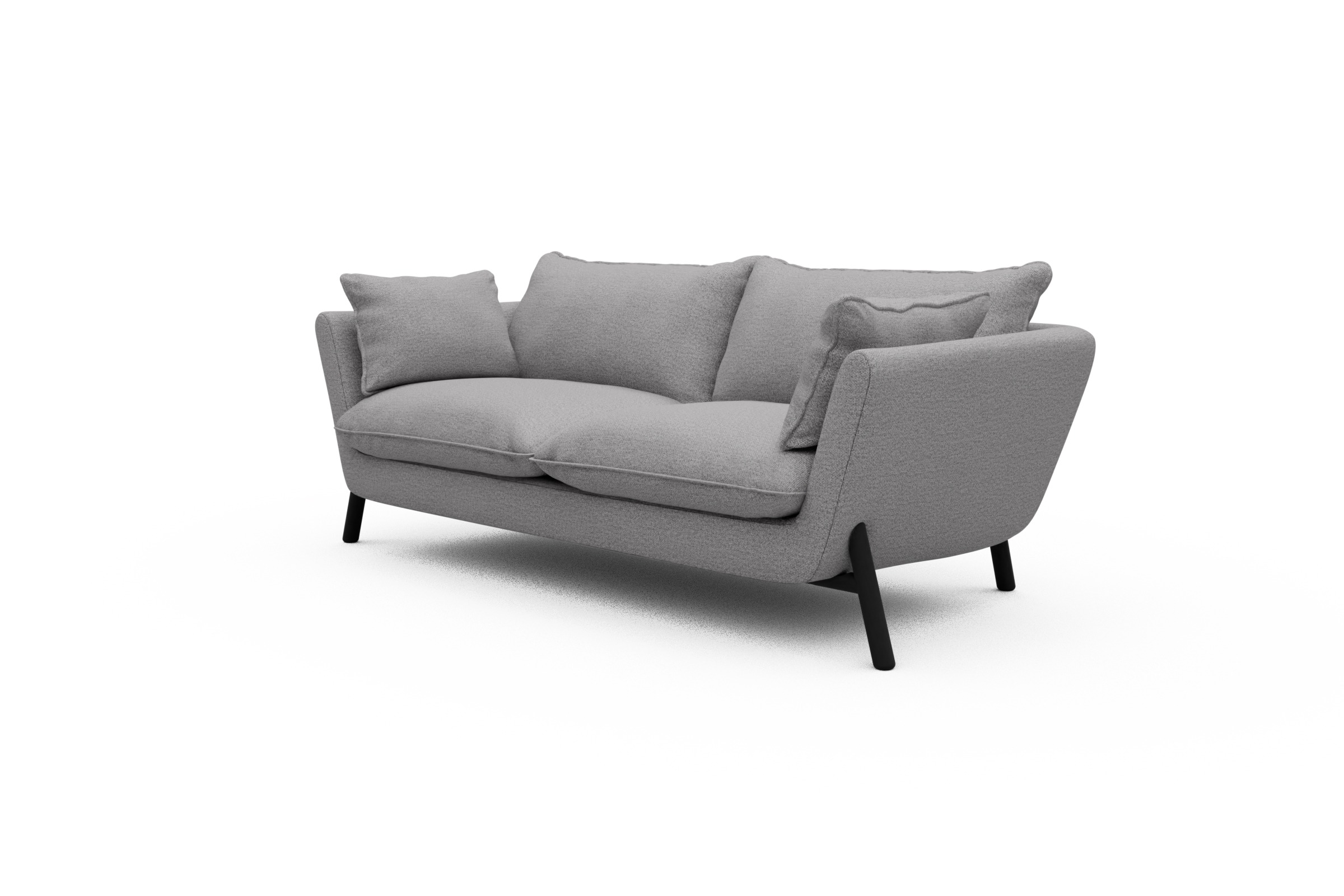 Sofa Emil PREMIUM 2-Sitzer Beinfarbe Eiche Schwarz Sama-Grey