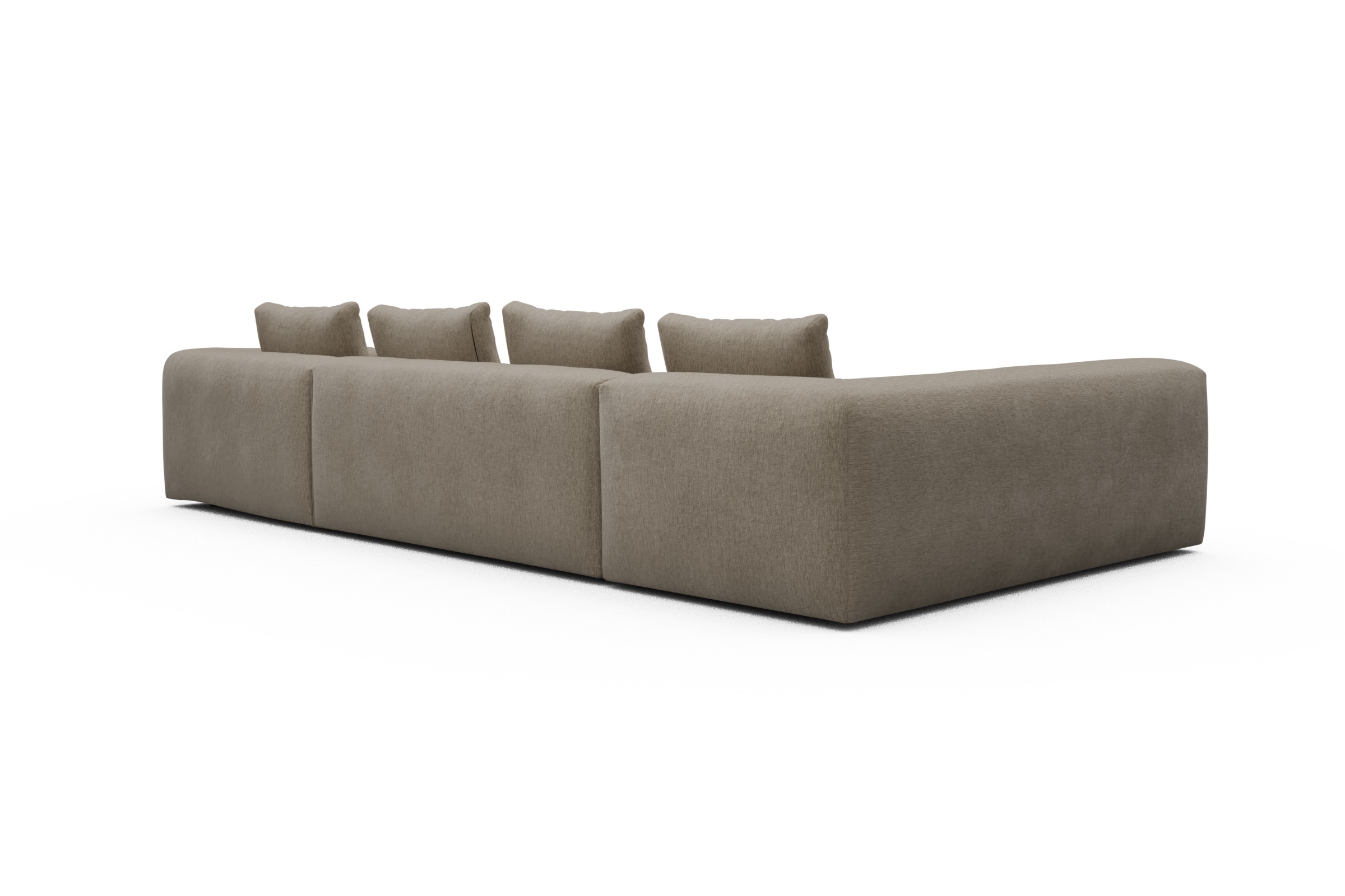 Wohnlandschaft Fred Chaiselongue rechts mit 2-Sitzer und lange Armlehne links Smooth-Belge