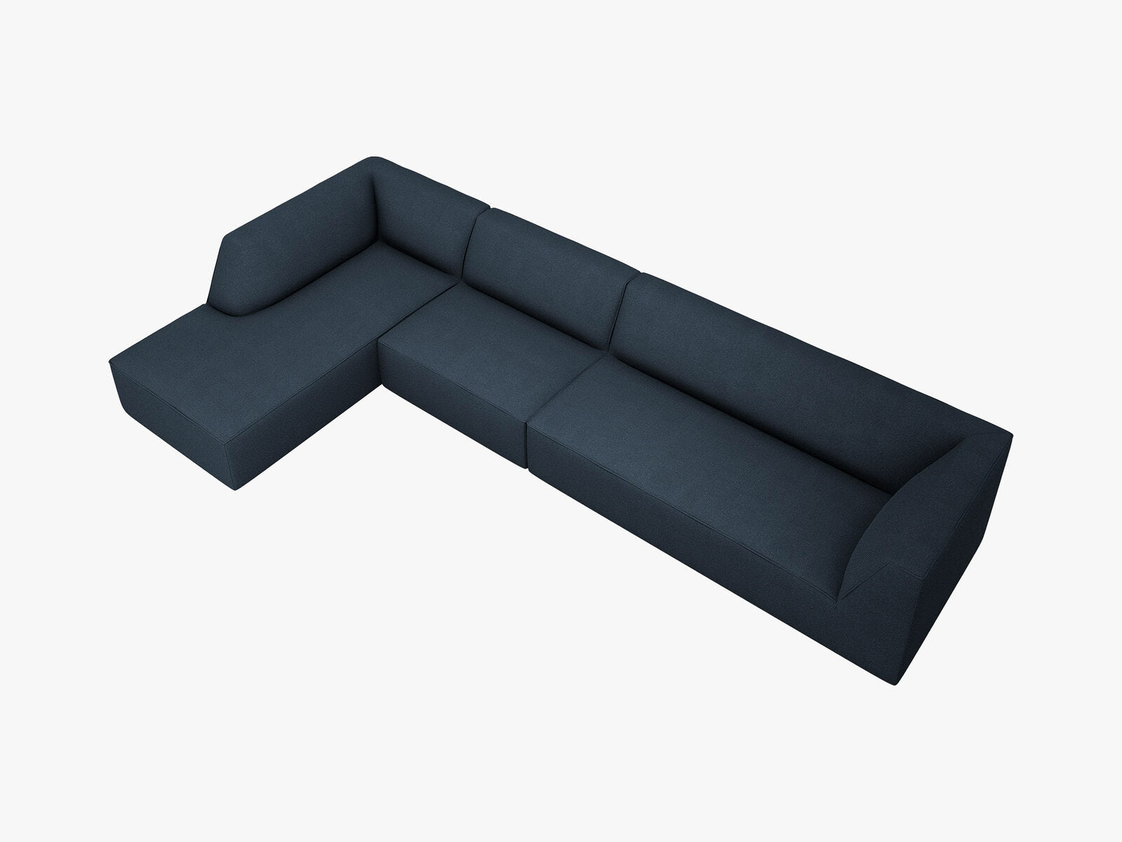 Micadoni Ecksofa Ruby 5-Sitzer Links Strukturierter Stoff Ottawa Marineblau