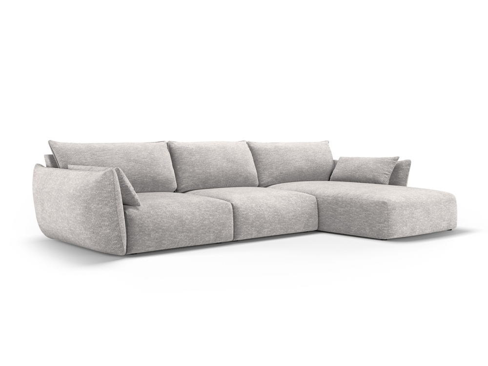 Cosmopolitan Design Ecksofa Matera 4-Sitzer Chenille Eden Silber Rechts