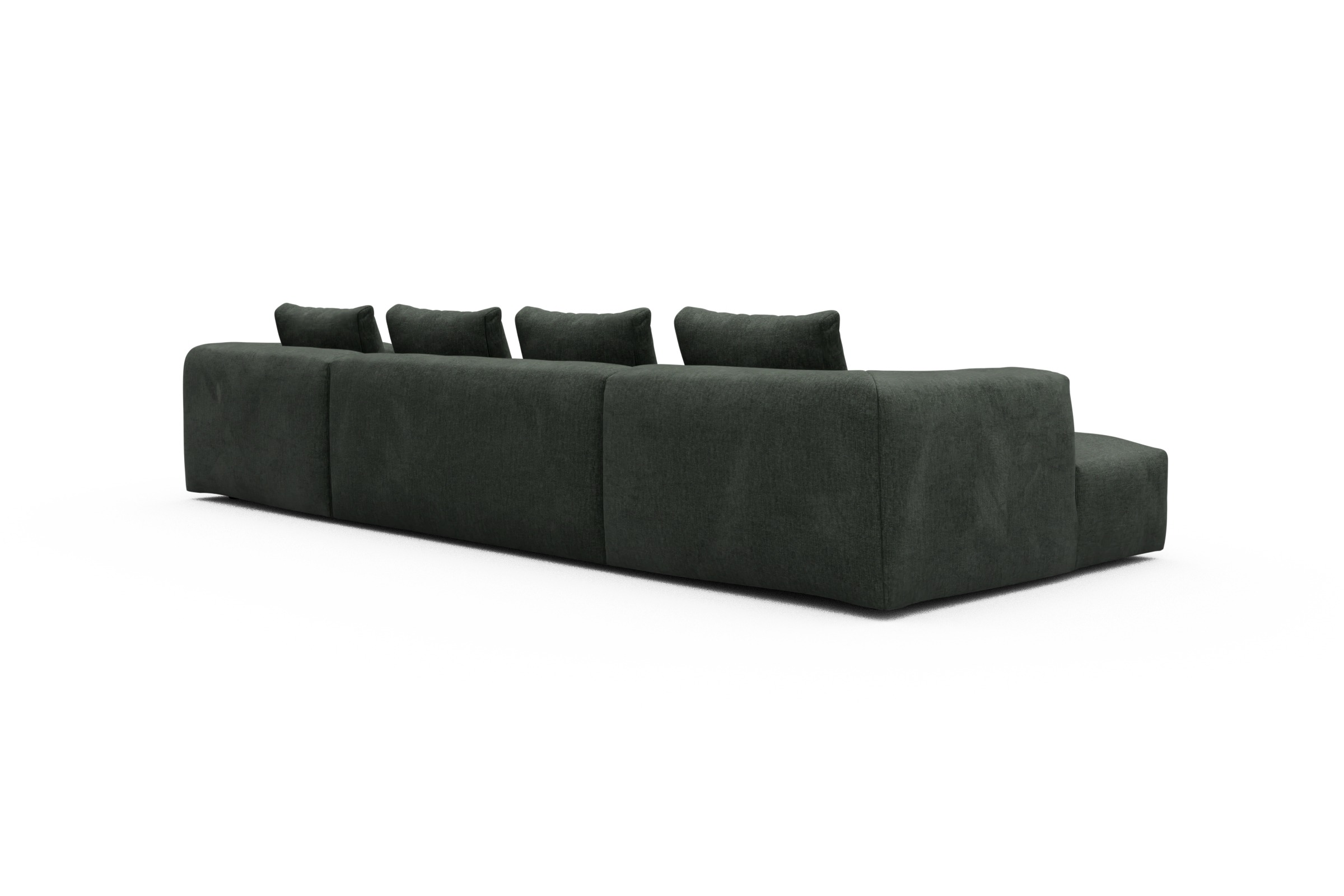 Wohnlandschaft Fred mit 2-Sitzer und Chaiselongue beidseitig Aivi-Pine-Green