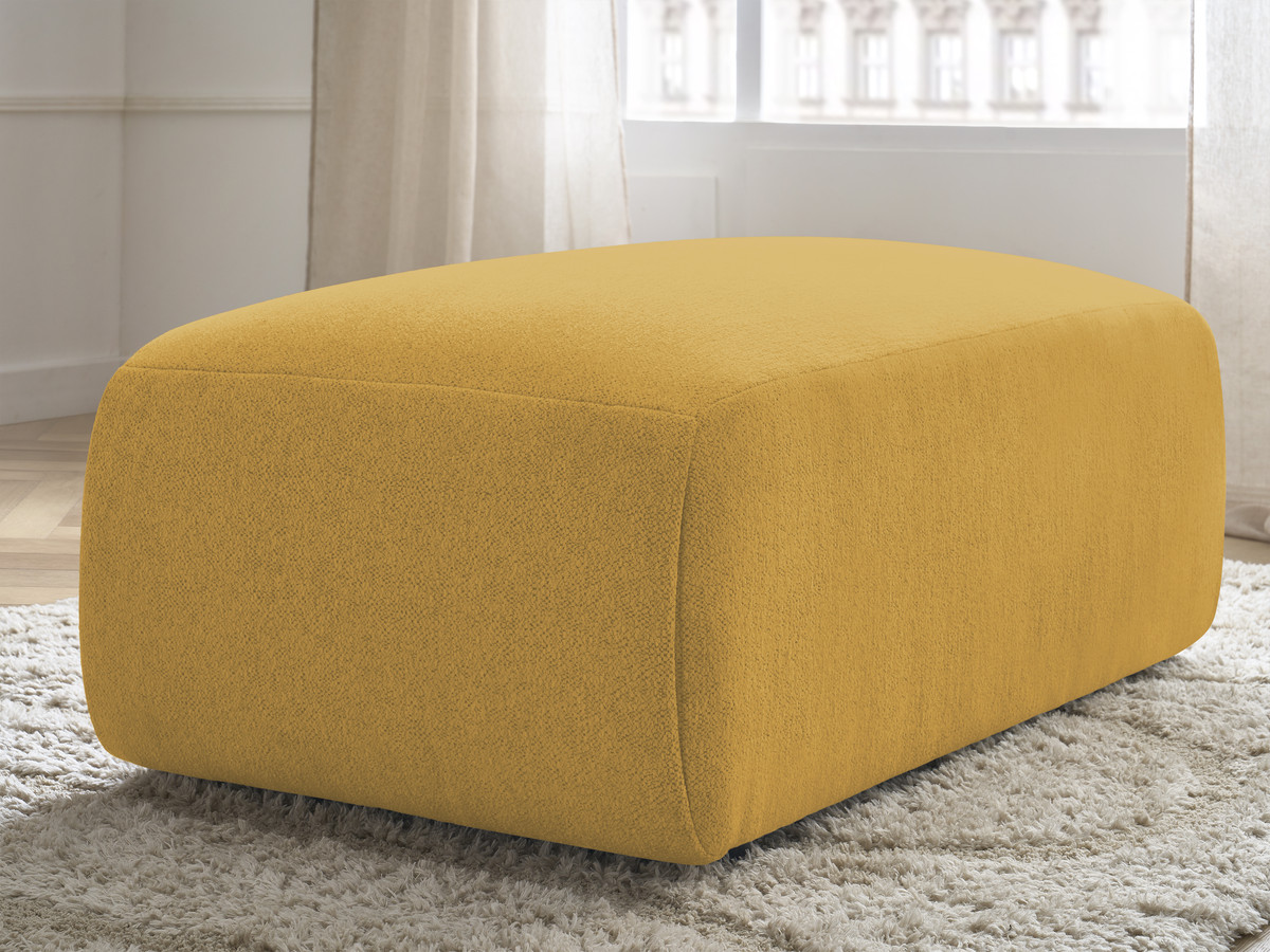 Bobochic Jana Pouf 63 × 114 cm Melange-Stoff Gelb