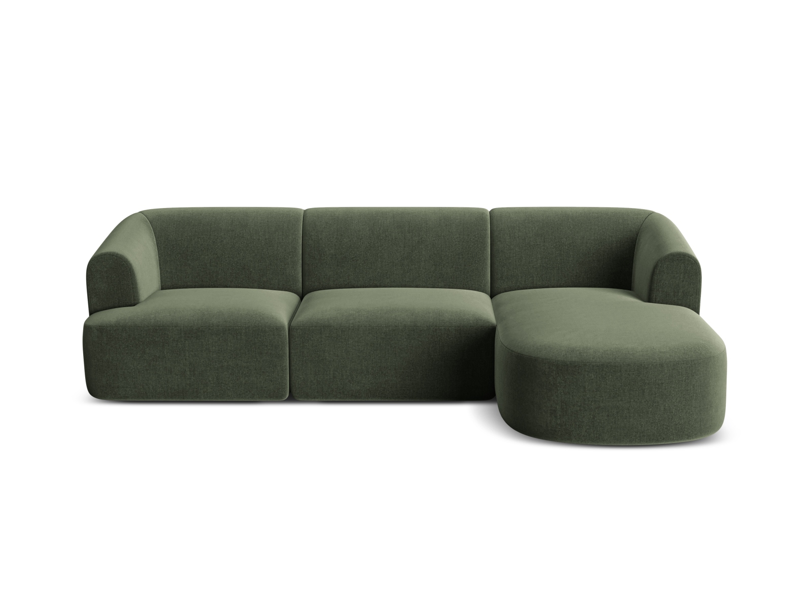 Cosmopolitan Design Ecksofa Campi 4-Sitzer Samt Vogue Grün Rechts