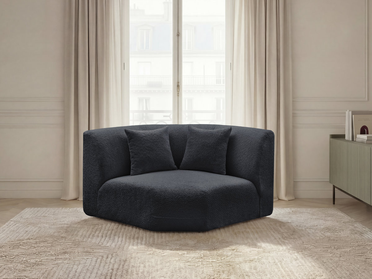 Bobochic Anda Sofa 2-Sitzer Chenille Schwarz