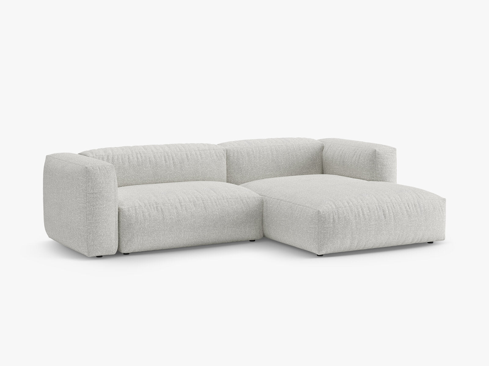 Micadoni Martina Ecksofa 4-Sitzer mit Schlaffunktion Rechts Boucle Monet Grau Beige Melange