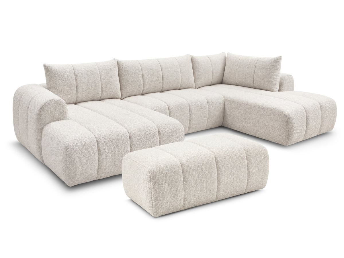 Bobochic Nesty Wohnlandschaft mit Pouf Melange-Stoff Beige Ecke links