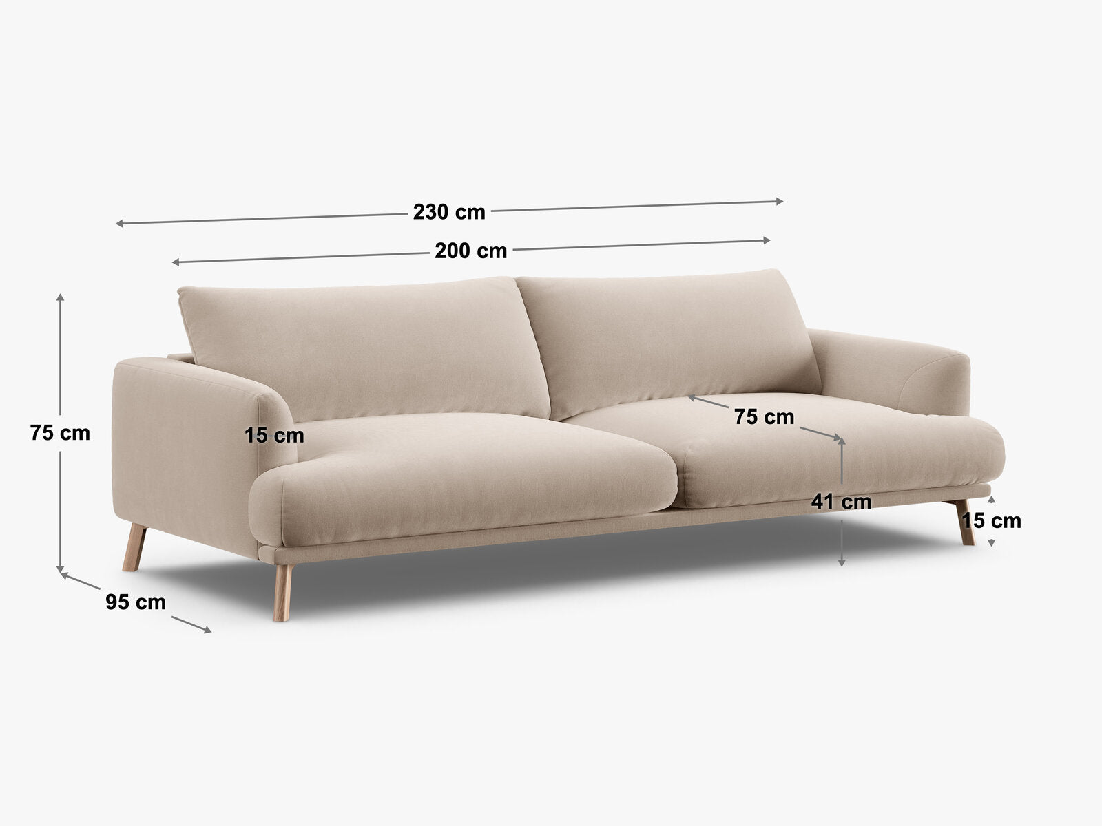 Micadoni Sofa Naomi 4-Sitzer Samt Salvador Königsblau