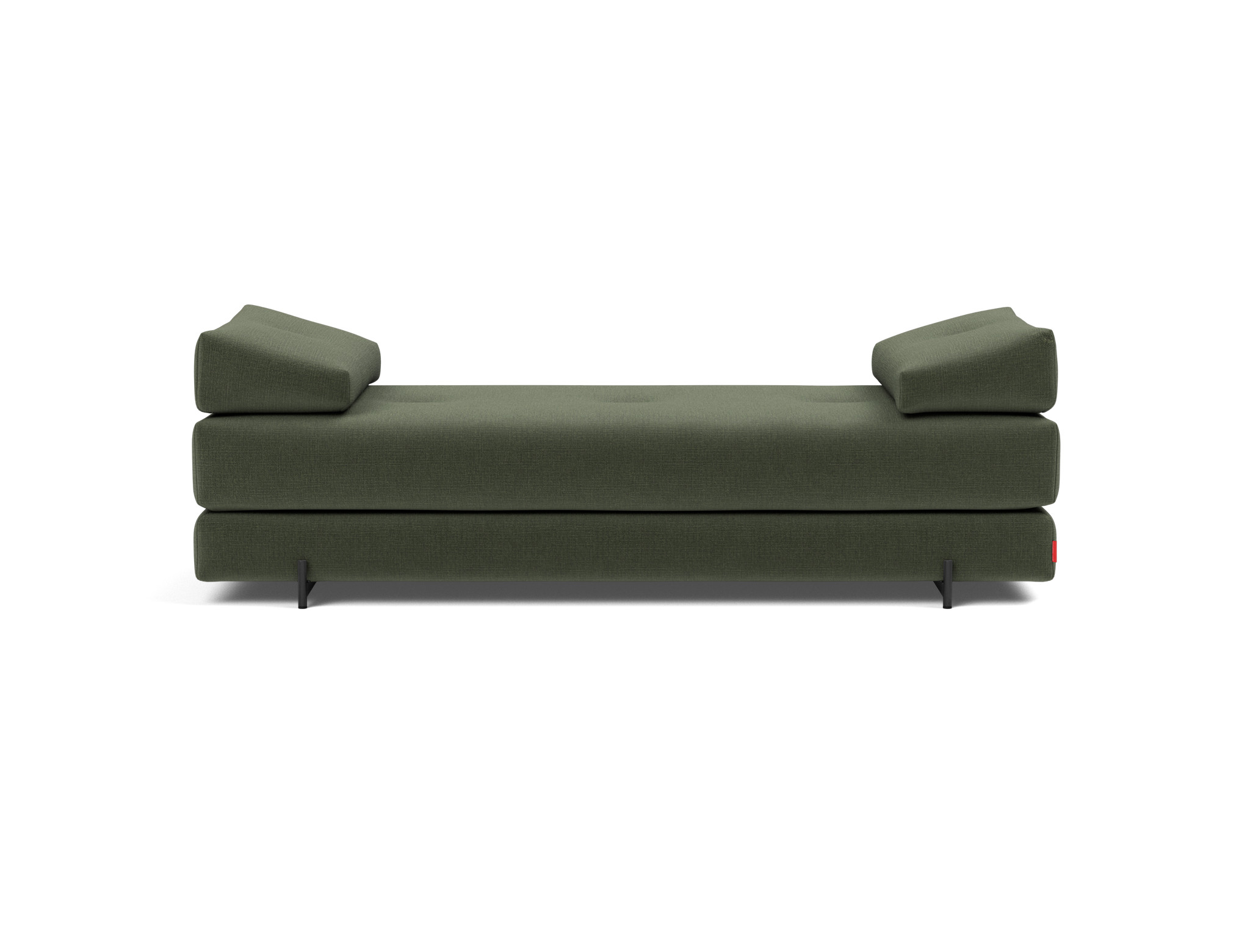 Tagesbett Sigmund Chenille Esina 413-Olive-Green Beine Indu schwarz