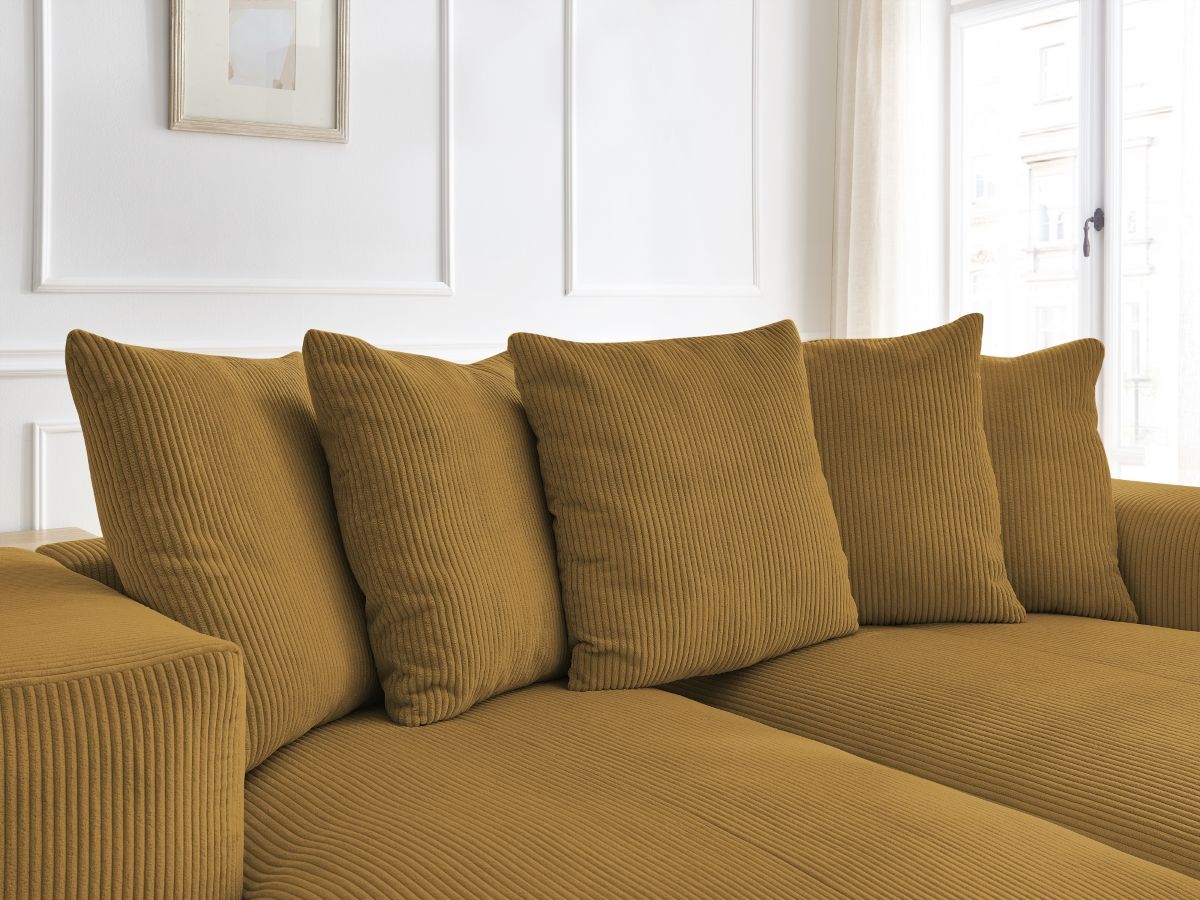 Bobochic Voltaire Sofa 4-Sitzer 248 × 170 cm Cordsamt Gelb