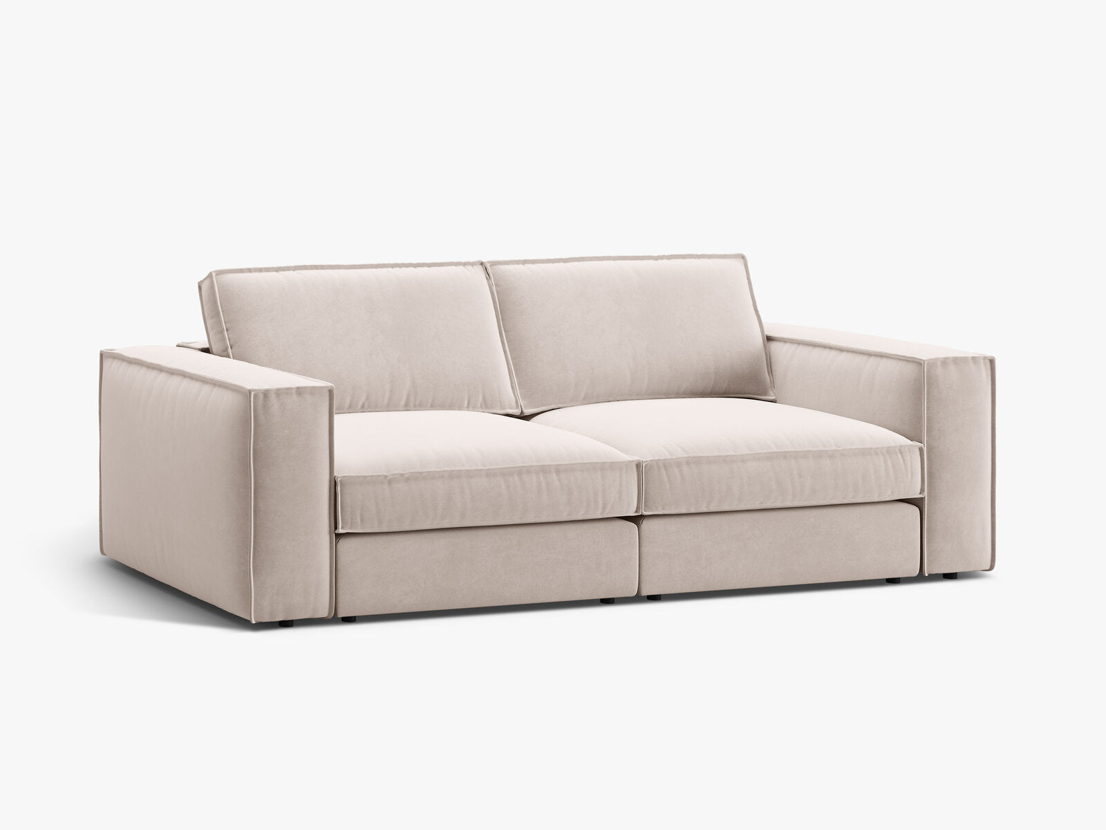 Micadoni modulares Sofa Pola 3-Sitzer Samt Salvador Beige