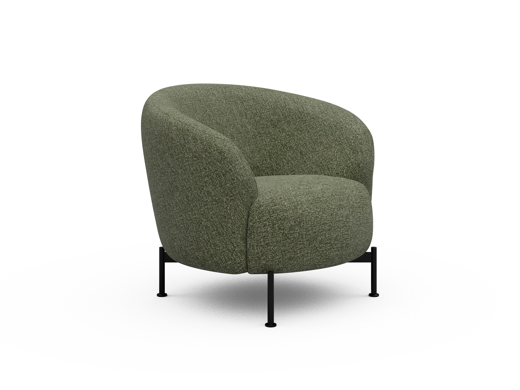 Sessel Ronda X-Metallgestell Schwarz Boucle Carreno 775-Vivid-Green