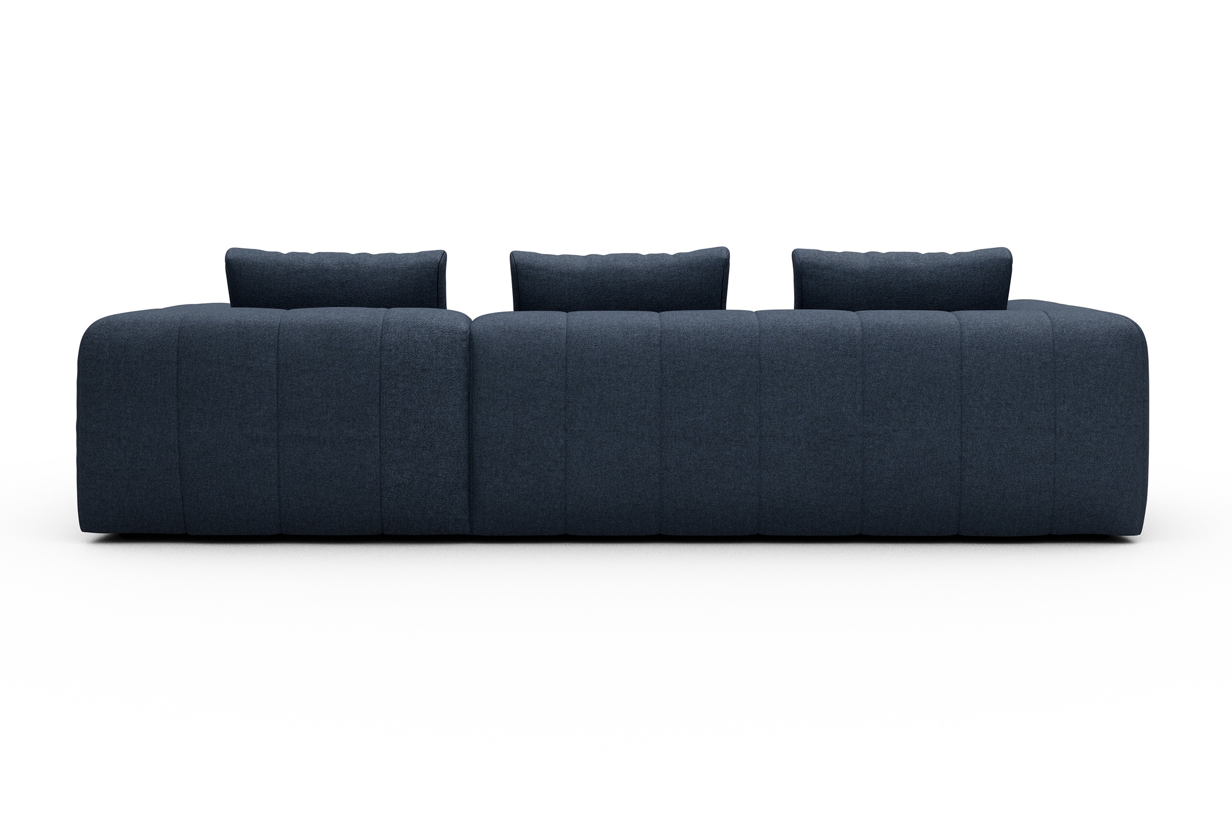 Ecksofa Hugo 2,5-Sitzer Armlehne links mit Chaiselongue Sama-Deep-Blue