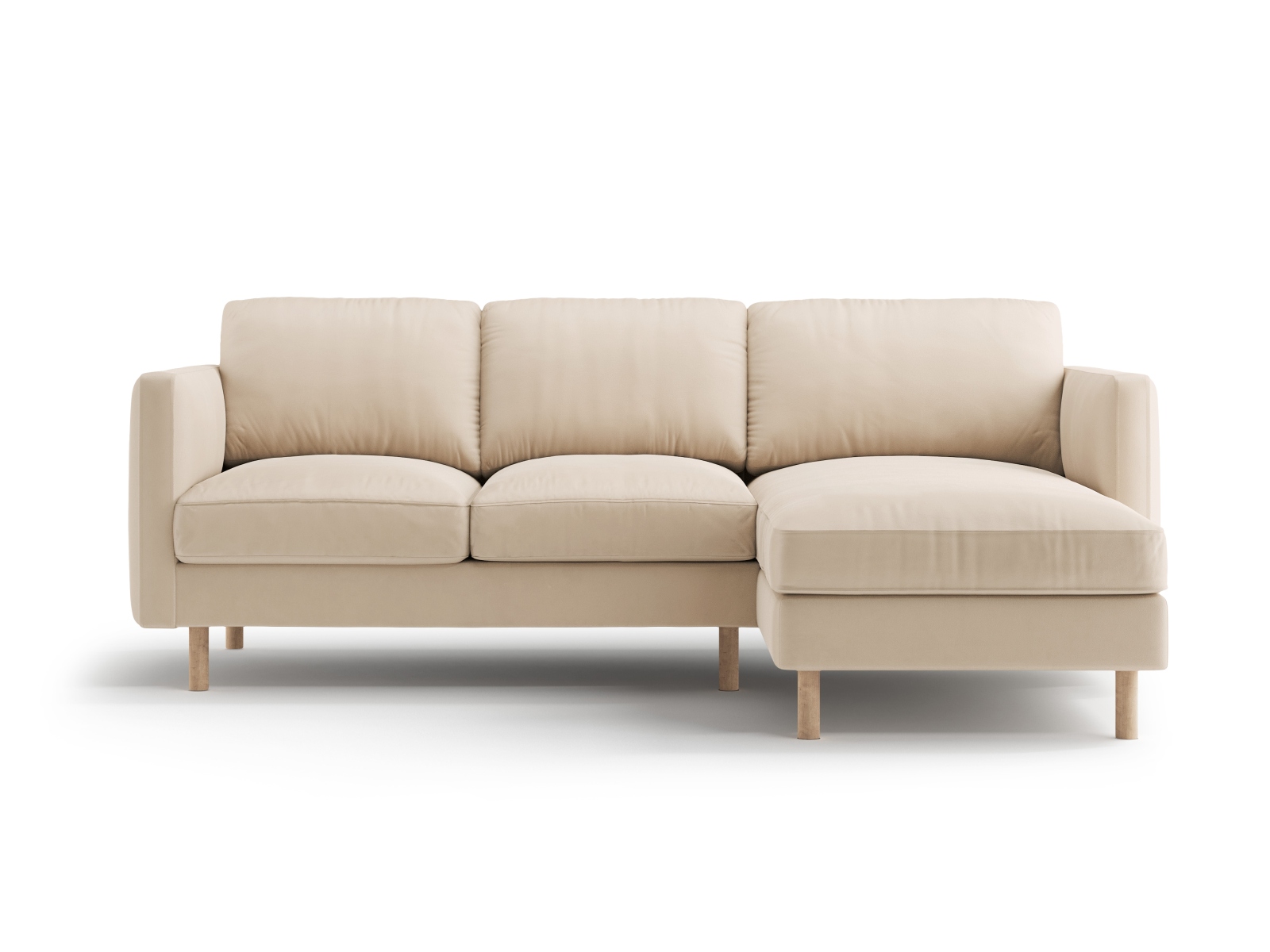 Micadoni Ecksofa Eden 3-Sitzer Rechts Samt Nude