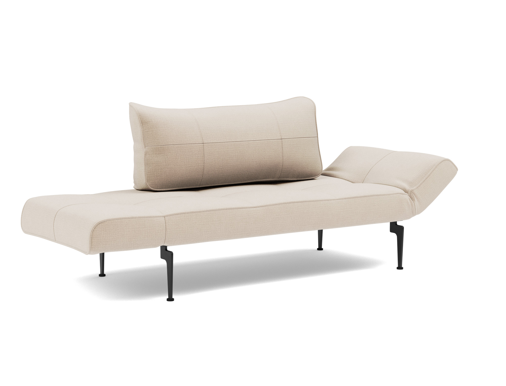 Tagesbett Zeal Chenille Esina 410-Almond-Beige Beine Laser schwarz